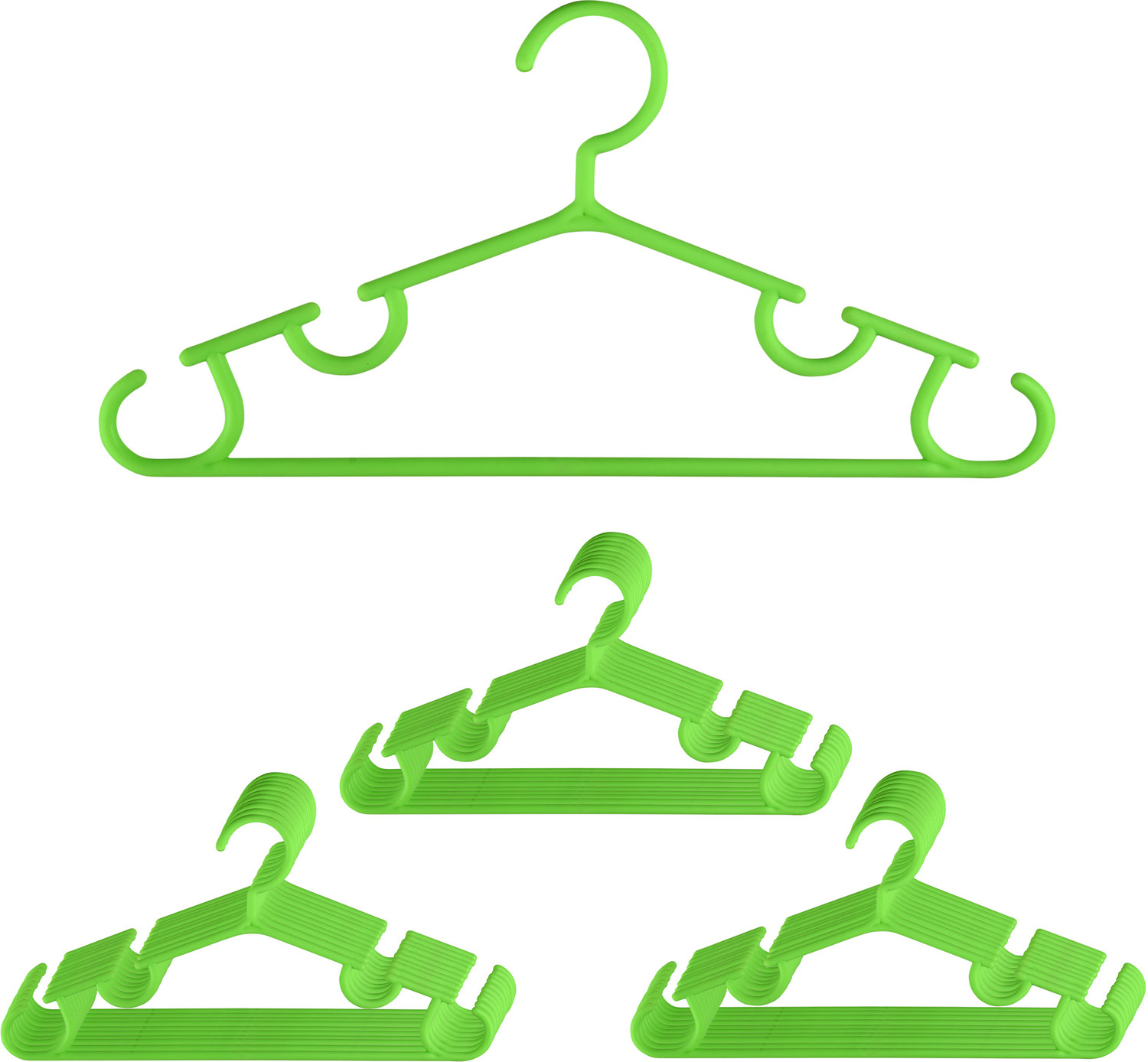 Image of KUBER INDUSTRIES 103 Multi-Purpose Hangers for Wardrobe-Almirah-Cabinets-Closet|Pack of 30|Green Plastic Dress Pack of 30 Hangers For Dress