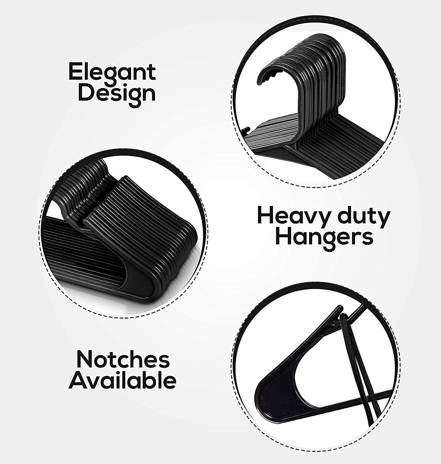 Image of Moxstar Premium Clothes Hangers for Hanging Cloths, Elevate Your Wardrobe Cloth Hanger Plastic Shirt Pack of 12 Hangers For Shirt