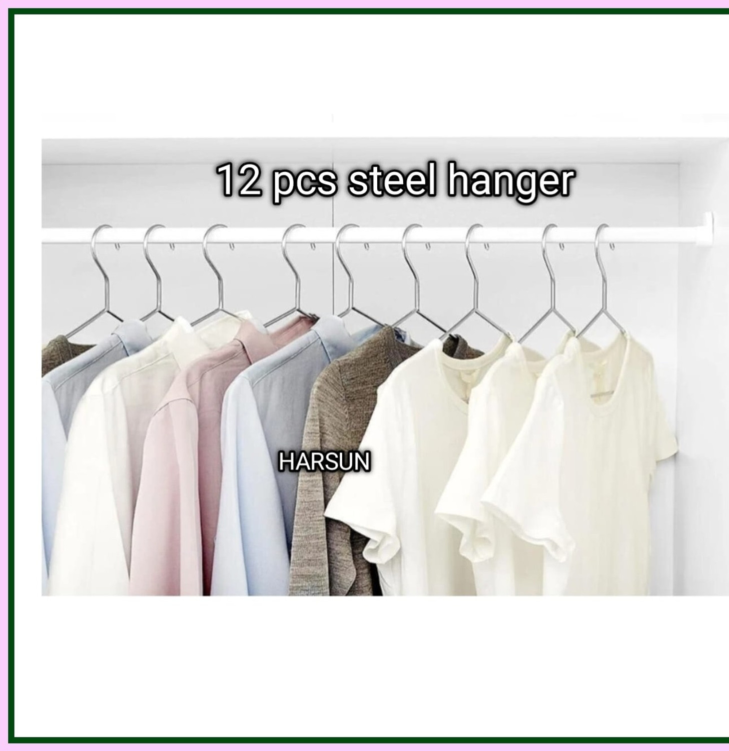 Image of GANINATH 12 pcs clothes hanger shirt and saadi hanger Steel Shirt Pack of 12 Hangers For Shirt