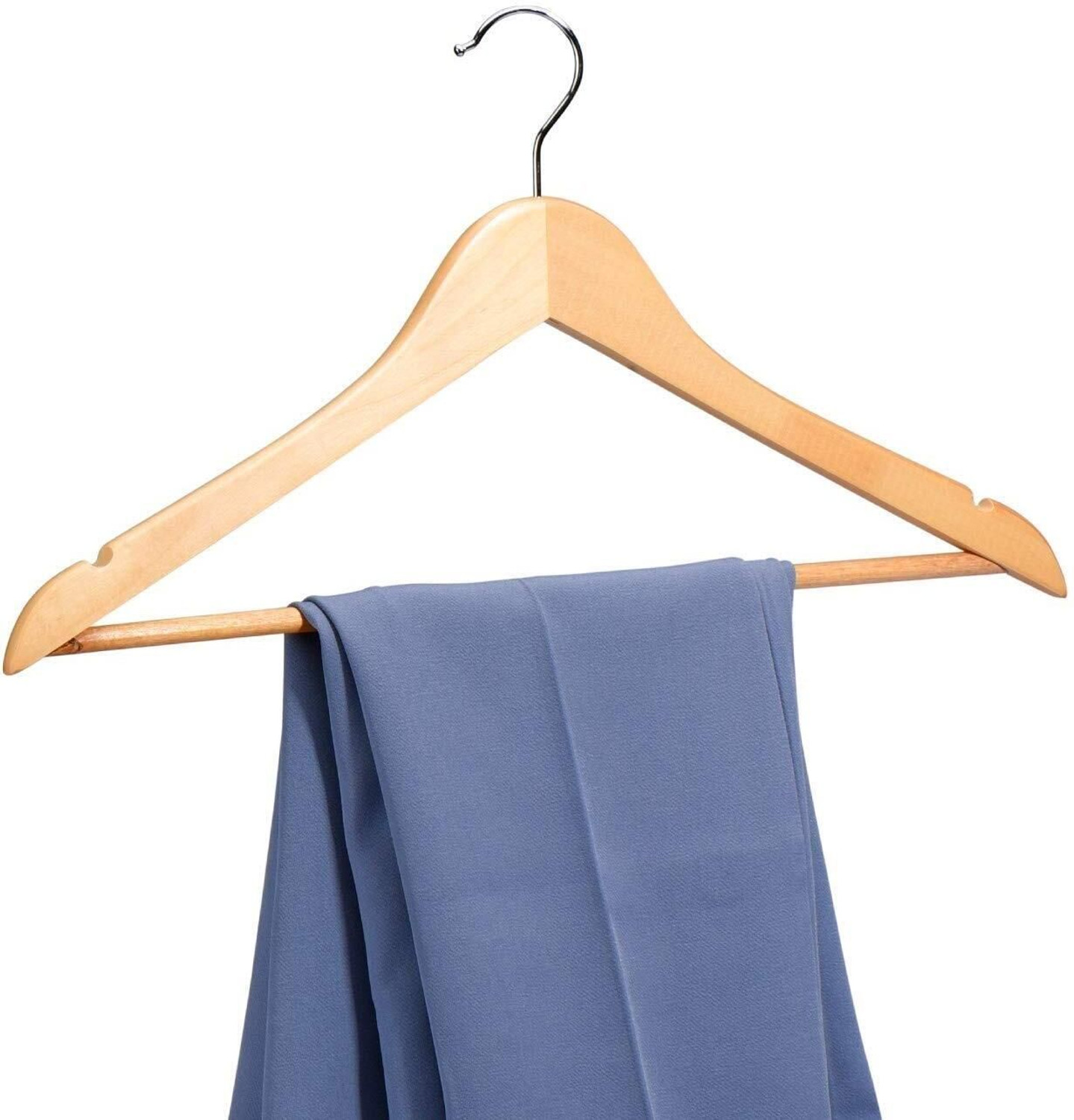 Image of Ishtyle Lotus Wood Anti-Slip Clothes Hanger | Suits, Jackets, Shirts, Trousers, Dresses Wooden Shirt Pack of 24 Hangers For Shirt