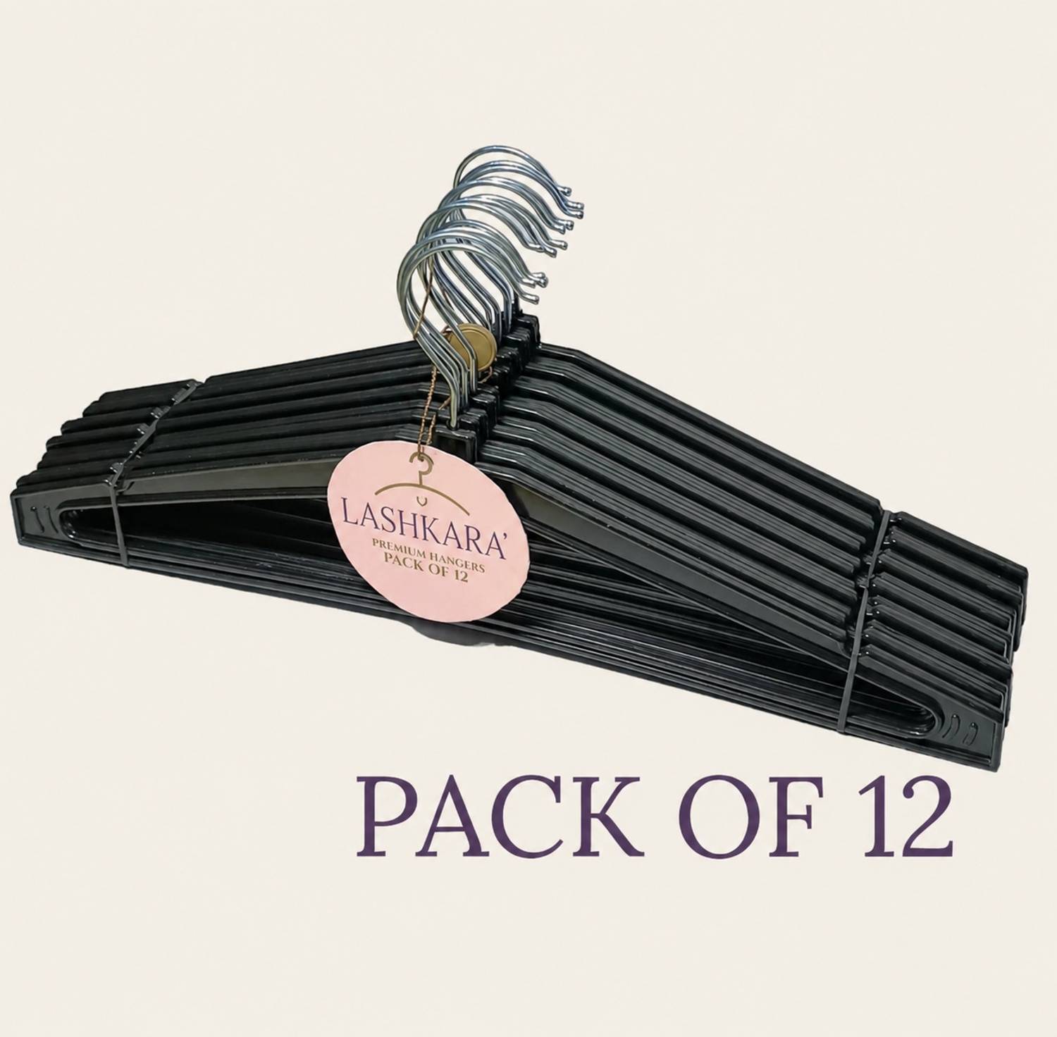 Lashkara Heavy Plastic Shirt Hangers Pack of 12 - Image 1