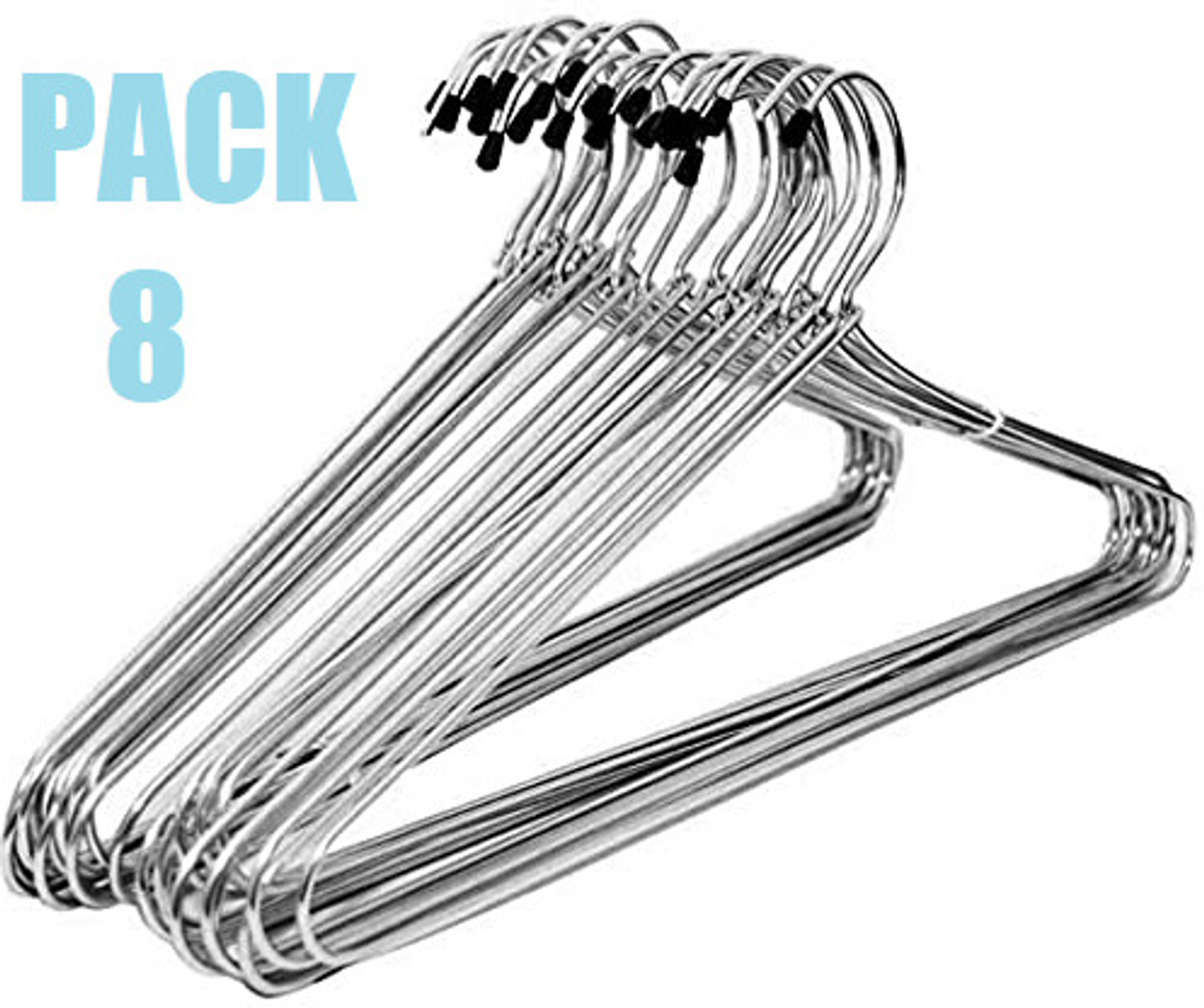Image of tenco Steel Coat Pack of 8 Hangers For Coat (Steel) Steel Dress Pack of 8 Hangers For Dress