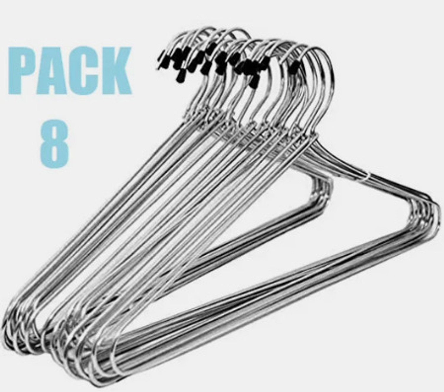 Image of MadOverHangers Steel Coat Pack of 8 Hangers For Coat (Steel) Plastic Dress Pack of 8 Hangers Plastic Dress Pack of 8 Hangers For Dress