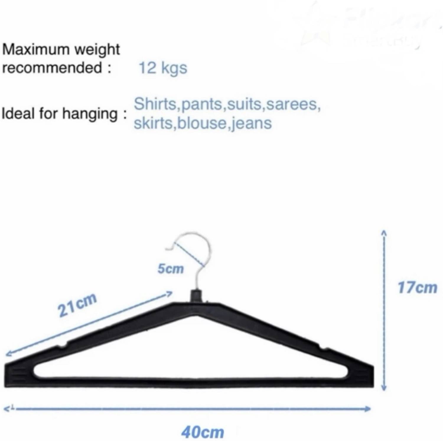 Lashkara Heavy Plastic Shirt Hangers Pack of 12 - Image 2