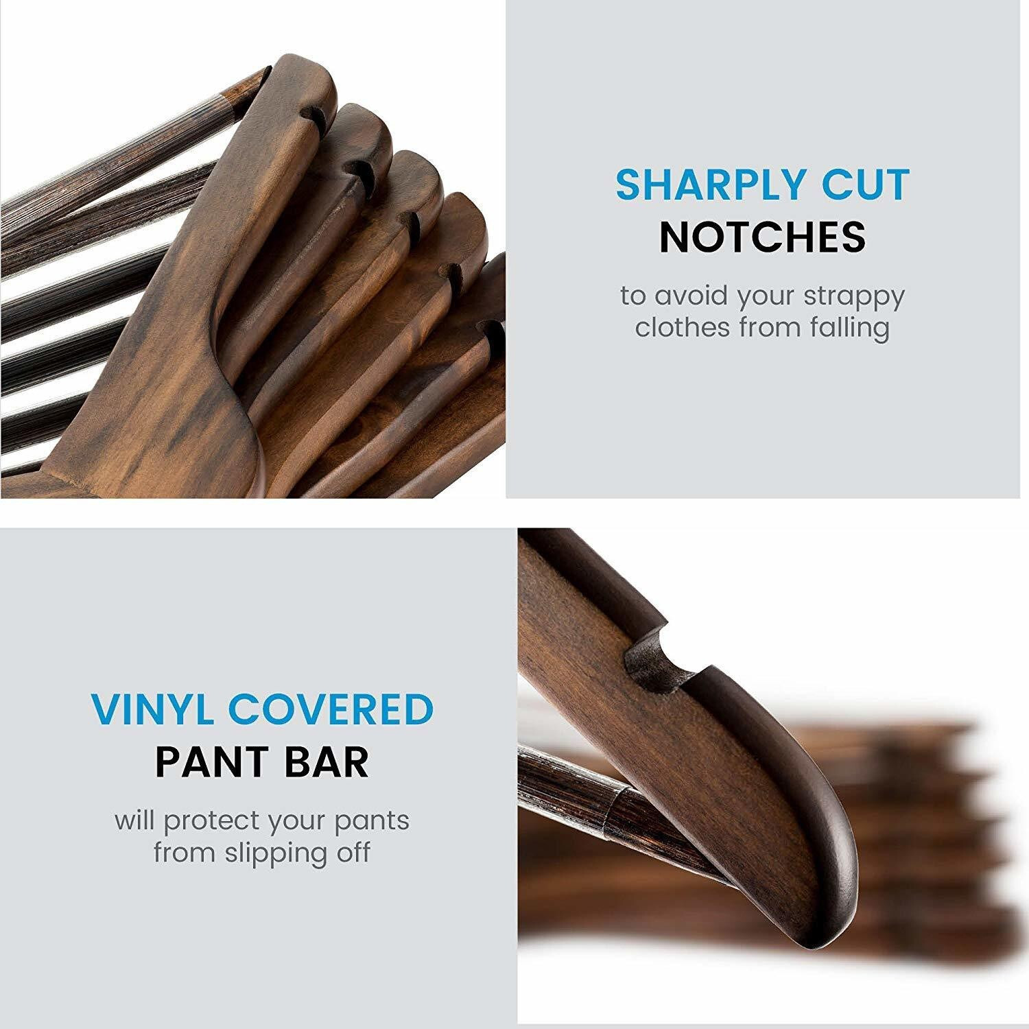 Image of Star Work walnut wooden hanger Wooden Shirt Pack of 16 Hangers For Shirt