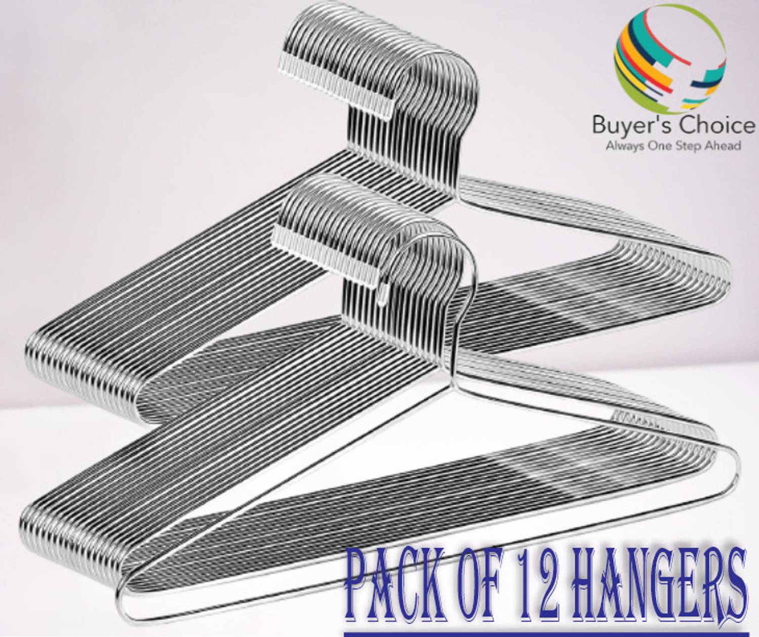 Buyer's Choice Stainless Steel Wardrobe Non Rusting Steel Shirt Pack of 12 Hangers For Shirt