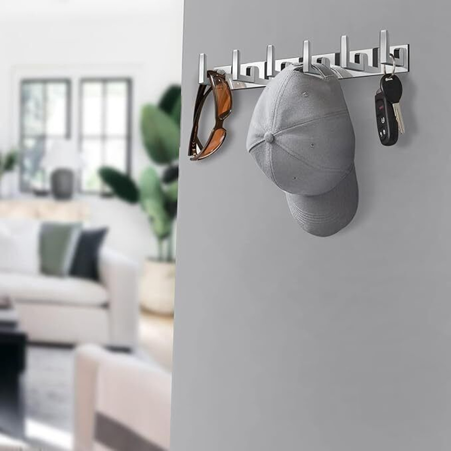 Image of ARSENTERPRISES Stainless Steel Khunti 6 Hook Cloth Hanger for Wall Clothes, Shirt Hanging Hooks Steel Scarf Pack of 6 Hangers For Scarf