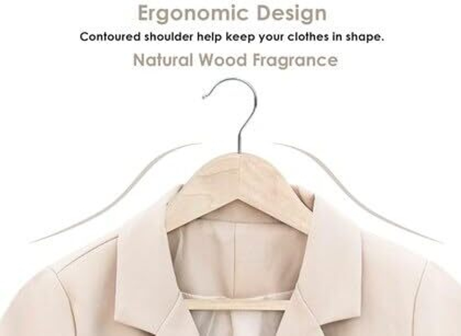 Image of DEZNA Wooden Plastic Space Saving Plastic Coat Pack of 24 Hangers For Coat