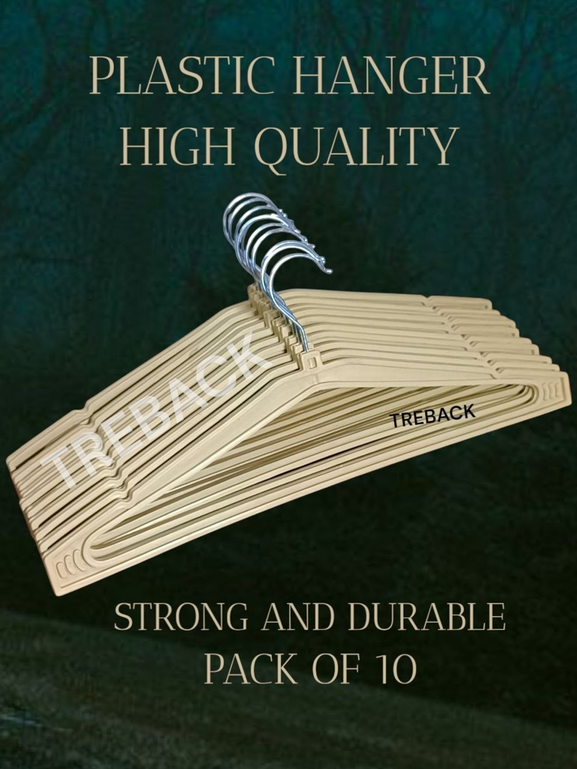 Image of treback Premium hangers for Clothes Plastic Shirt Pack of 20 Hangers For Shirt (Beige)