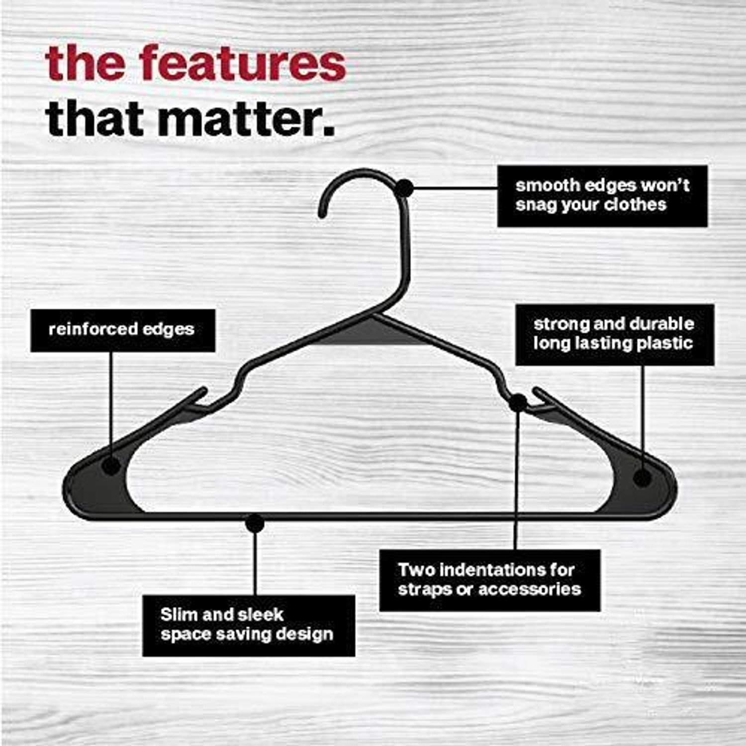 Image of Moxstar Clothes Hanger Wardrobe Storage Organizer Rack Plastic Plastic Shirt Pack of 12 Hangers For Shirt