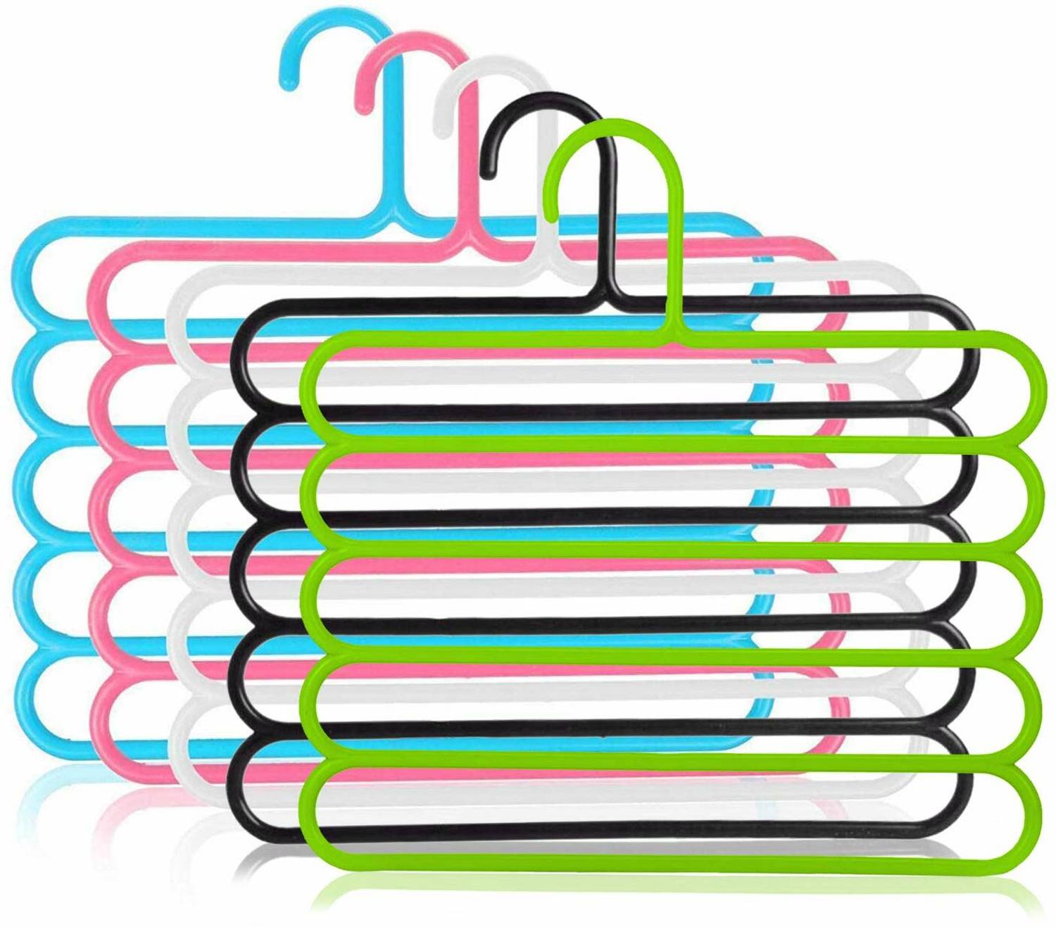 AKSHAR 5 Layer Multipurpose Hanger for Shirts, Wardrobe, Ties, Cupboard Organizer Regular Organizer Plastic Shirt Pack of 5 Hangers For  Shirt