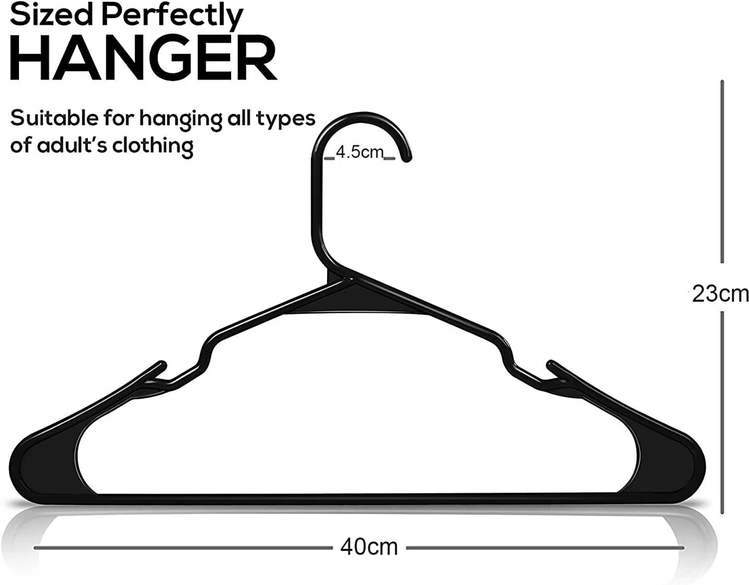 Image of Moxstar Clothes Hanger Wardrobe Storage Organizer Rack Plastic Plastic Shirt Pack of 12 Hangers For Shirt