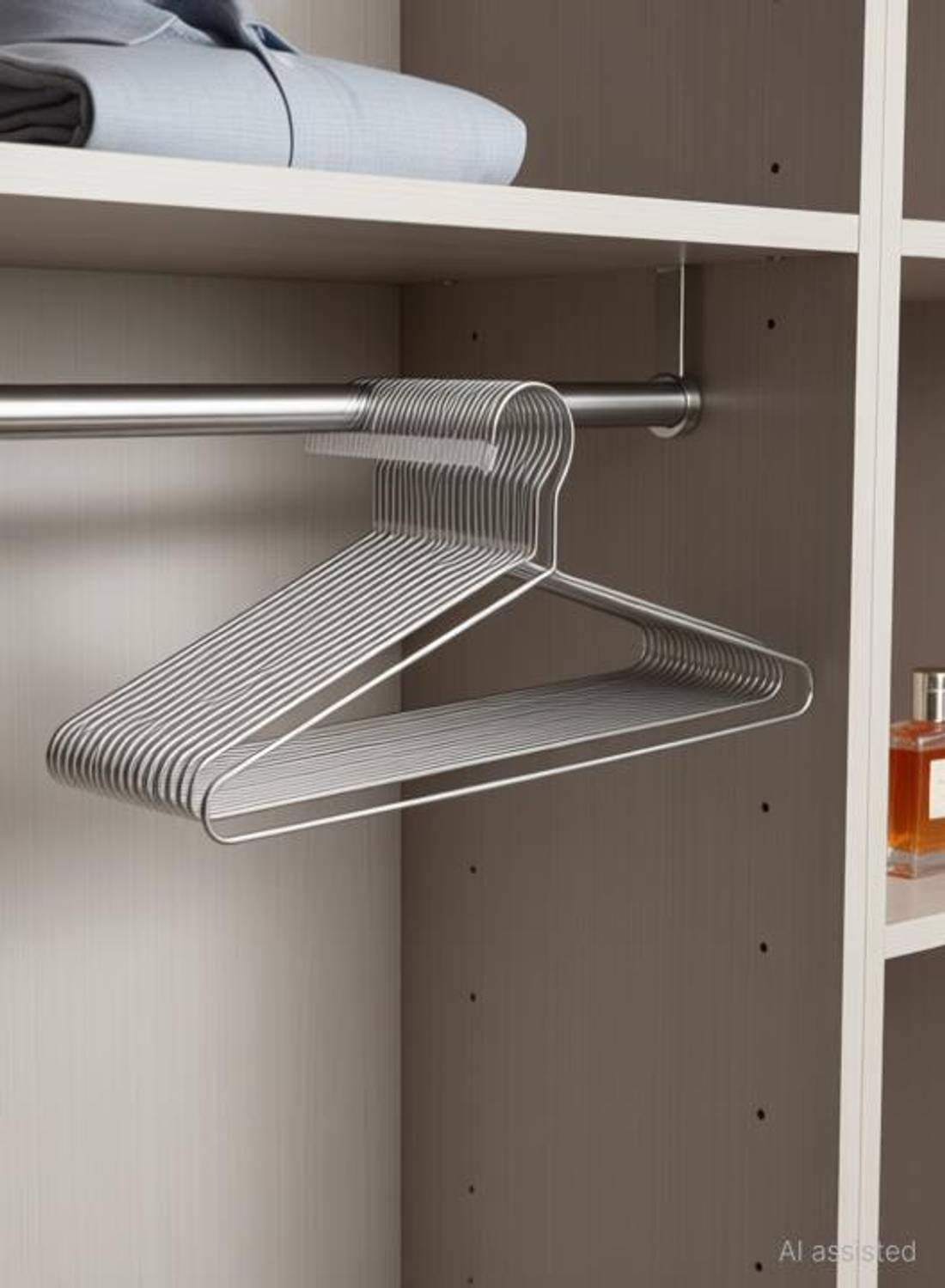 HBBBROTHERS Silver Saree Hangers Pack of 12 - Image 1