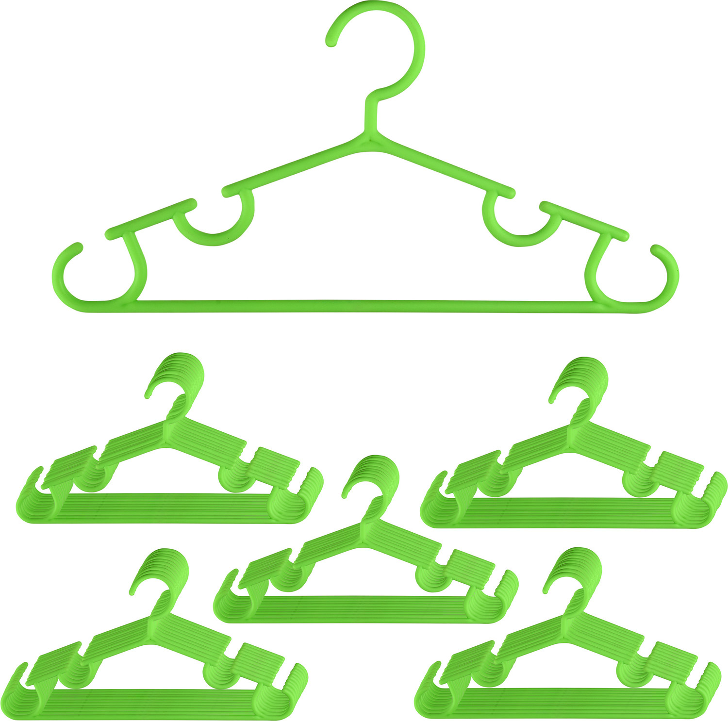 Image of KUBER INDUSTRIES 103 Multi-Purpose Hangers for Wardrobe-Almirah-Cabinets-Closet|Pack of 50|Green Plastic Dress Pack of 50 Hangers For Dress