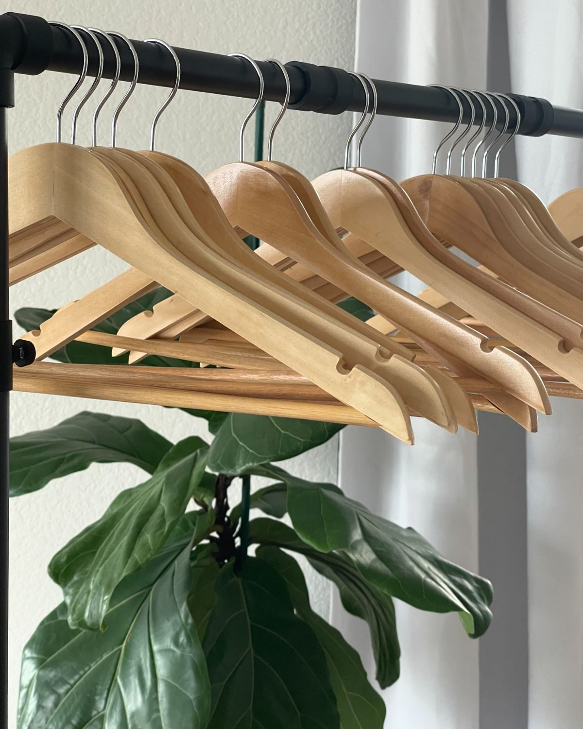 Image of Ishtyle Lotus Wood Anti-Slip Clothes Hanger | Suits, Jackets, Shirts, Trousers, Dresses Wooden Shirt Pack of 24 Hangers For Shirt