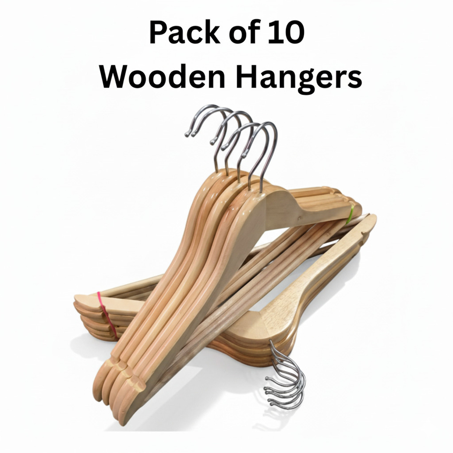 Image of STARHUB TOP HNAGERS Wooden Dress Pack of 10 Hangers For Dress
