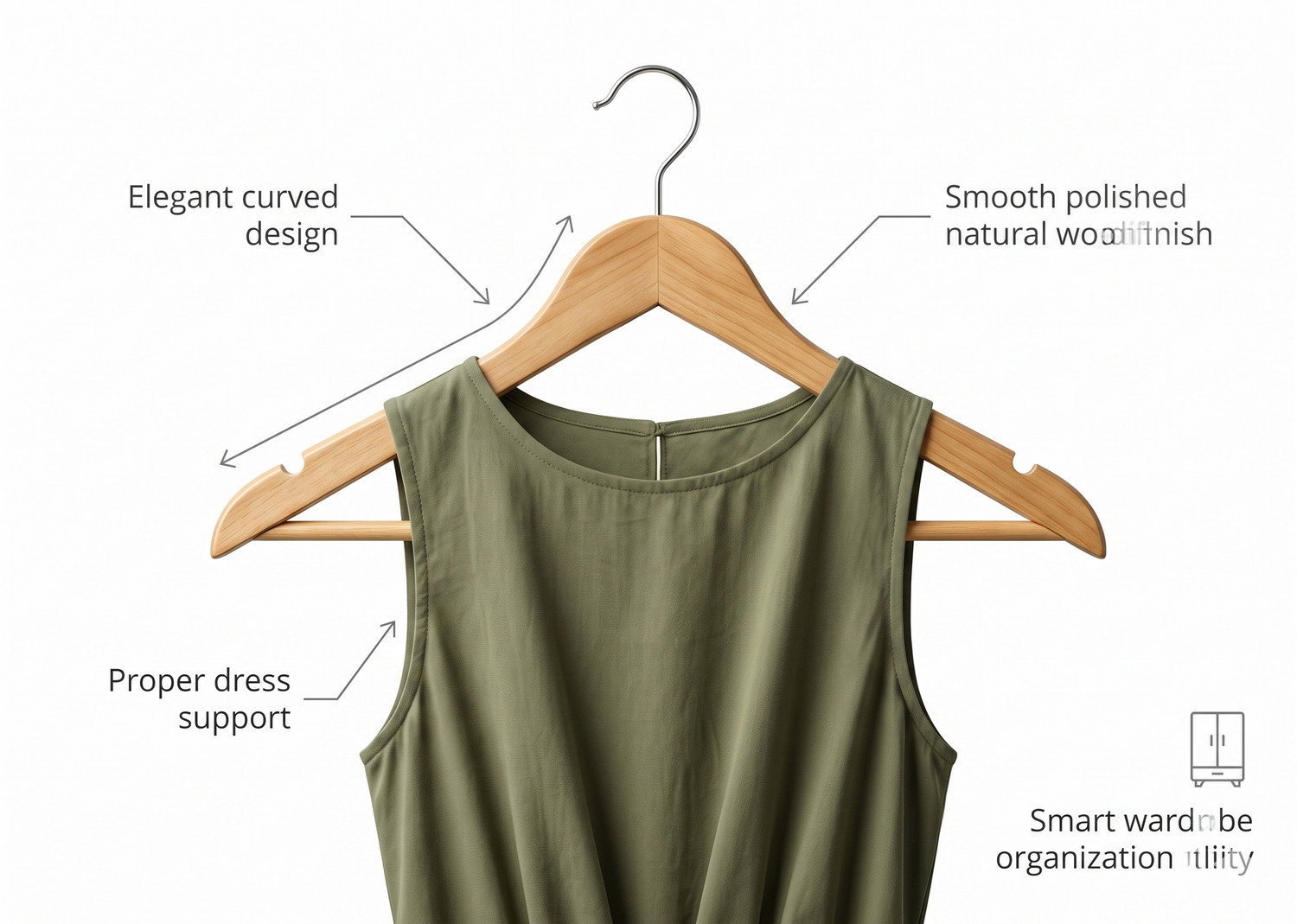 Image of Ishtyle Premium Solid Wooden Hangers for Clothes | Heavy Duty, Non-Slip Bar | Wooden Shirt Pack of 12 Hangers For Shirt