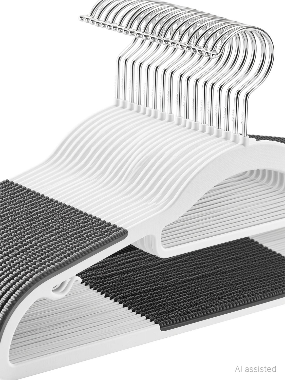 Image of LIGER BLINDS Plastic Clothes Hangers - Space Saving Dry & Wet Hangers with Non-Slip Pads Plastic Shirt Pack of 10 Hangers For Shirt