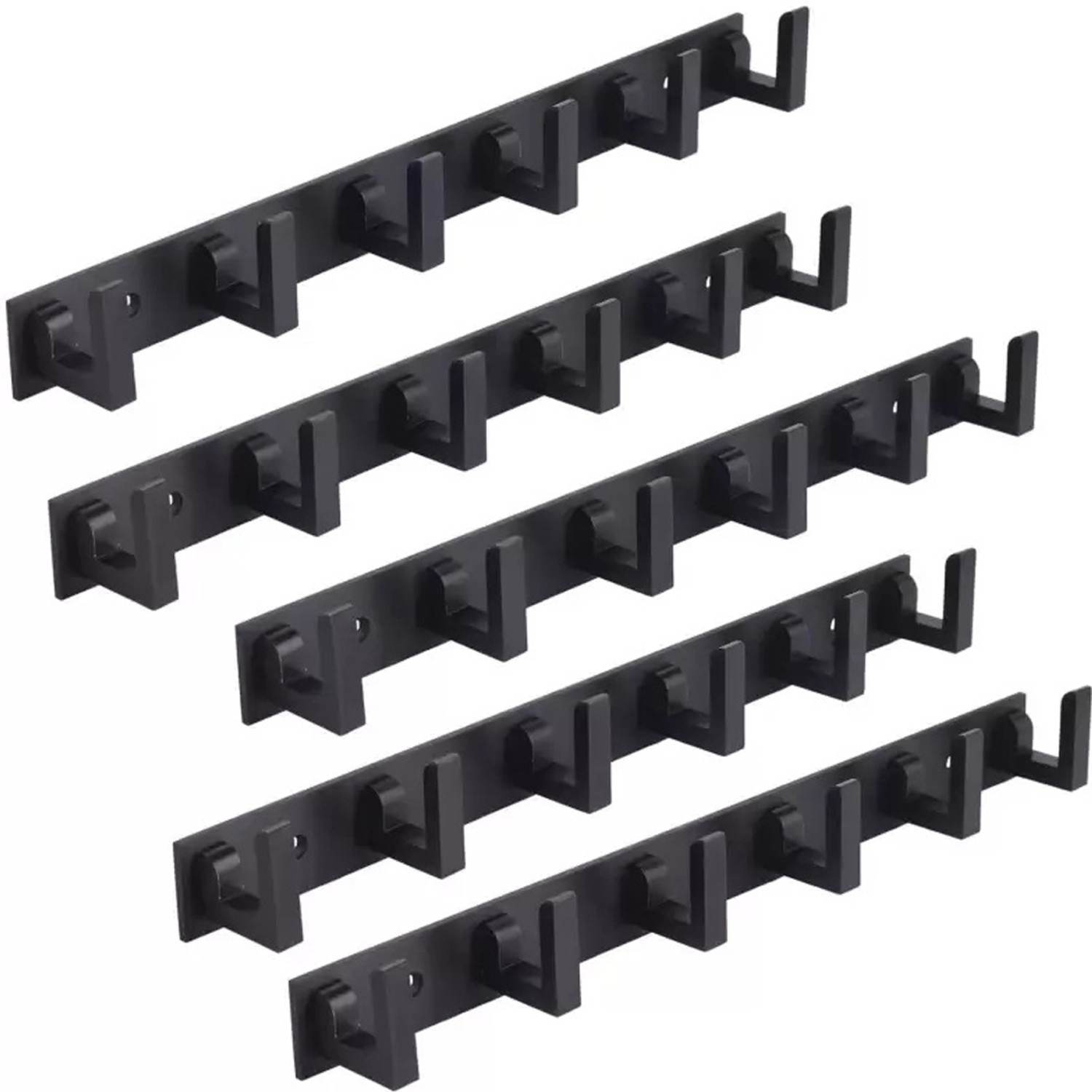 Image of APERSON ROYAL BLACK 6 Pins Cloth Hanger Bathroom Wall Door Hooks Aluminium Shirt Pack of 5 Hangers For Shirt (Black)