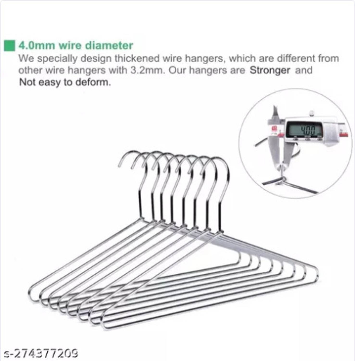 HBBBROTHERS Silver Saree Hangers Pack of 12 - Image 5