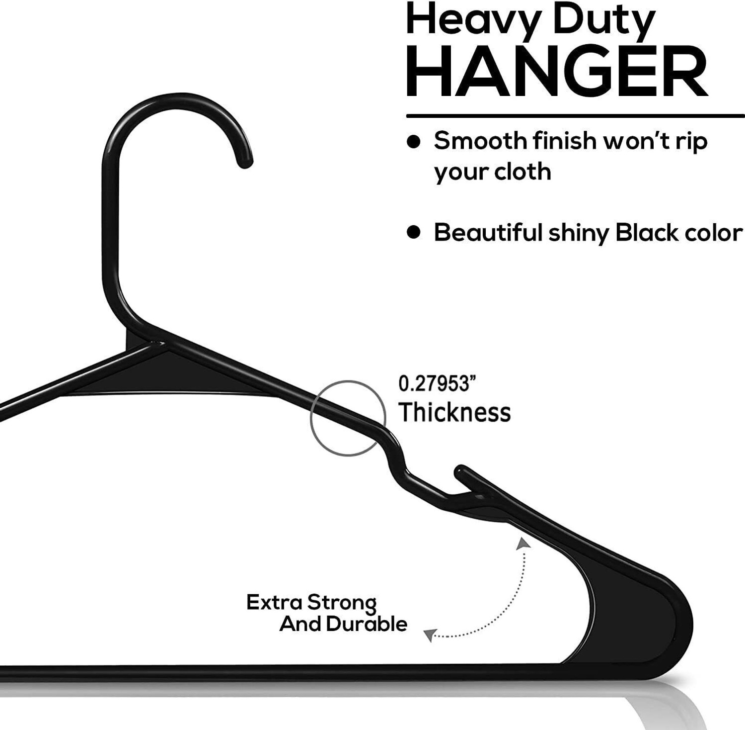 Image of Moxstar Premium Clothes Hangers for Hanging Cloths, Elevate Your Wardrobe Cloth Hanger Plastic Shirt Pack of 12 Hangers For Shirt