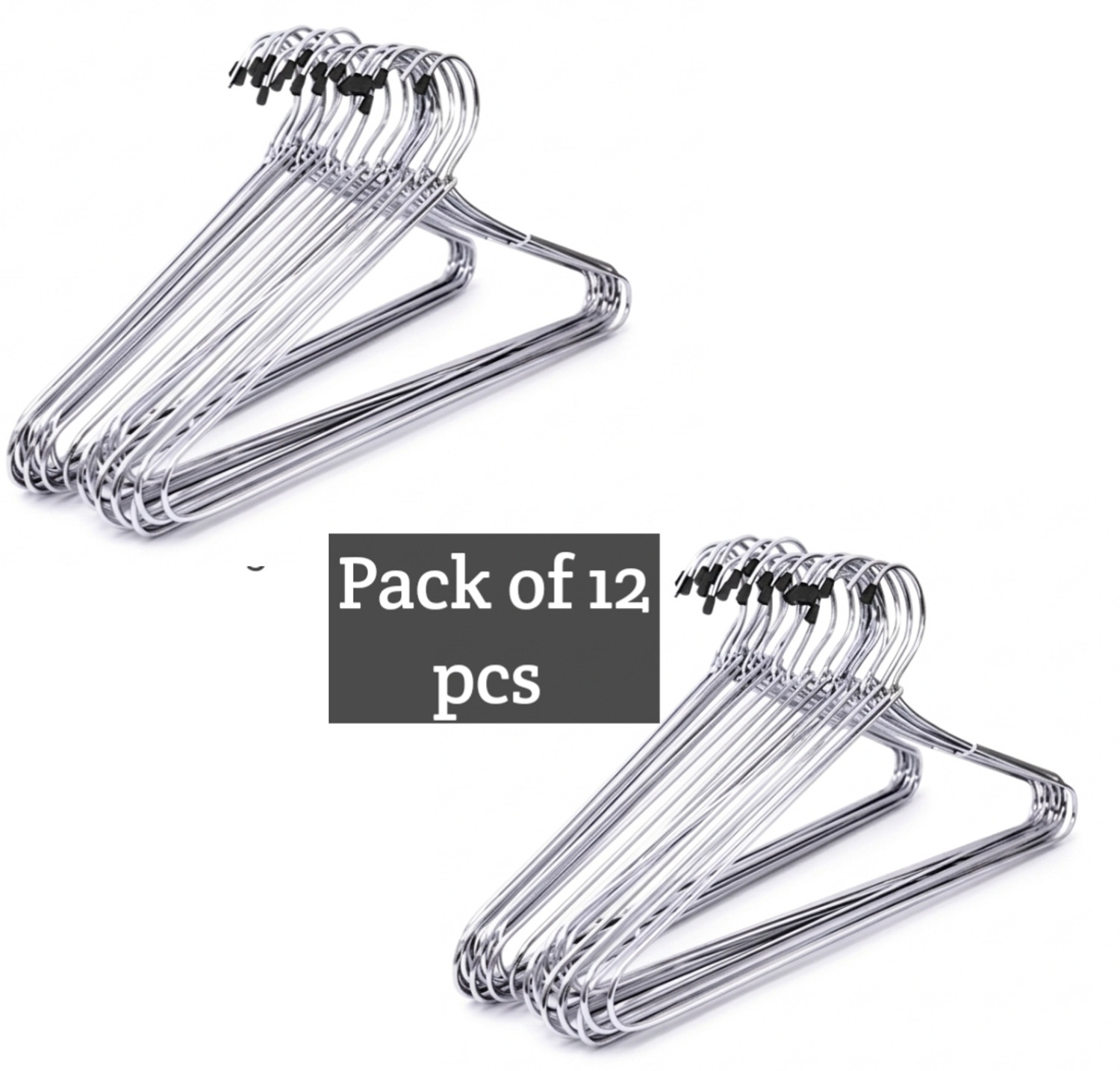 Image of GANINATH 12 pcs clothes hanger shirt and saadi hanger Steel Shirt Pack of 12 Hangers For Shirt