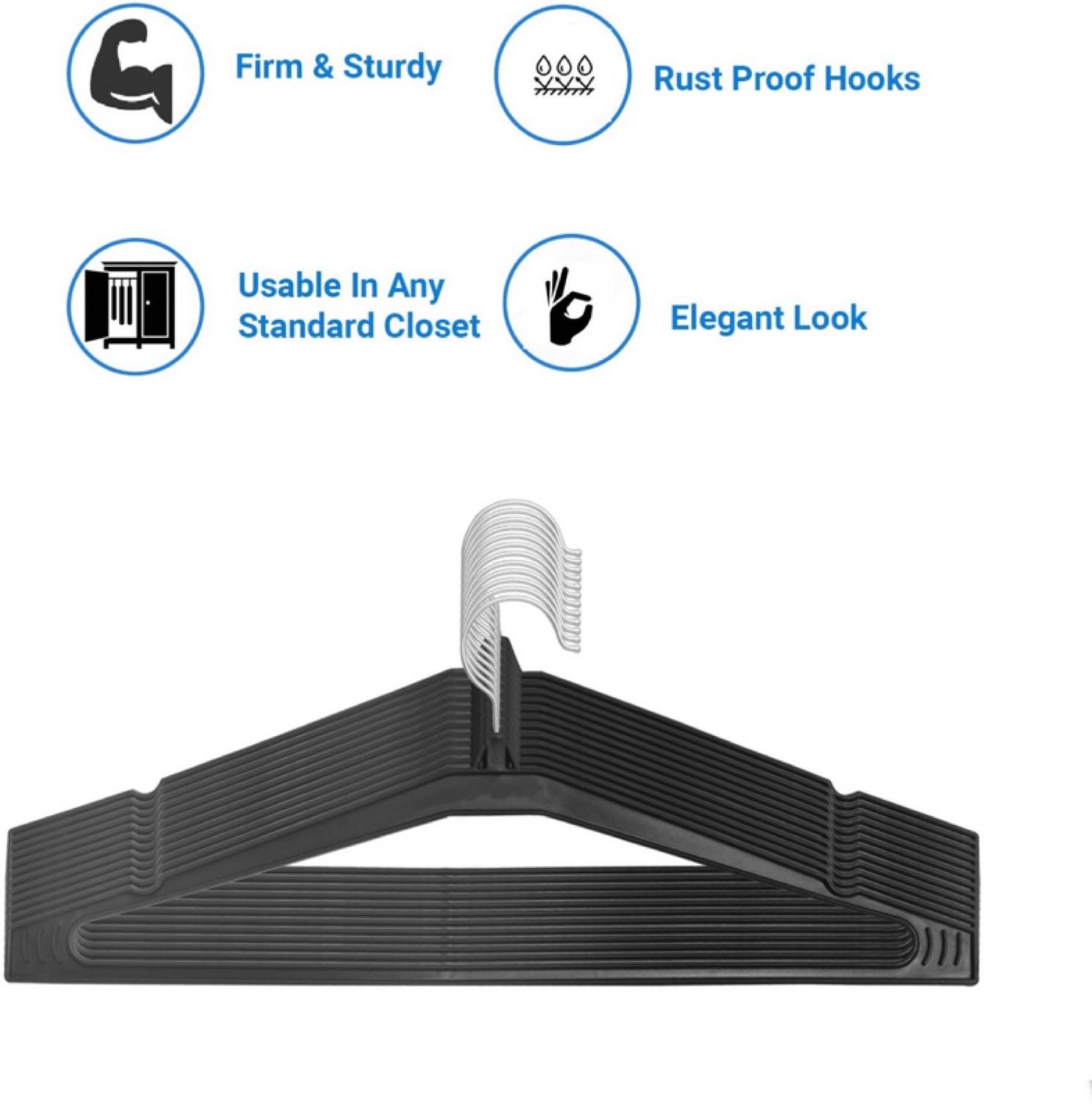 Lashkara Heavy Plastic Shirt Hangers Pack of 12 - Image 3