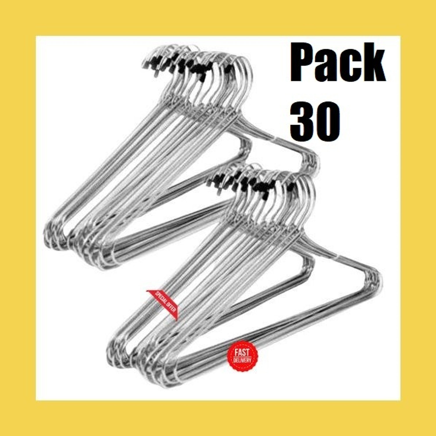 Image of tenco Steel Coat Pack of 30 Hangers For Coat (Steel) Steel Dress Pack of 30 Hangers For Dress