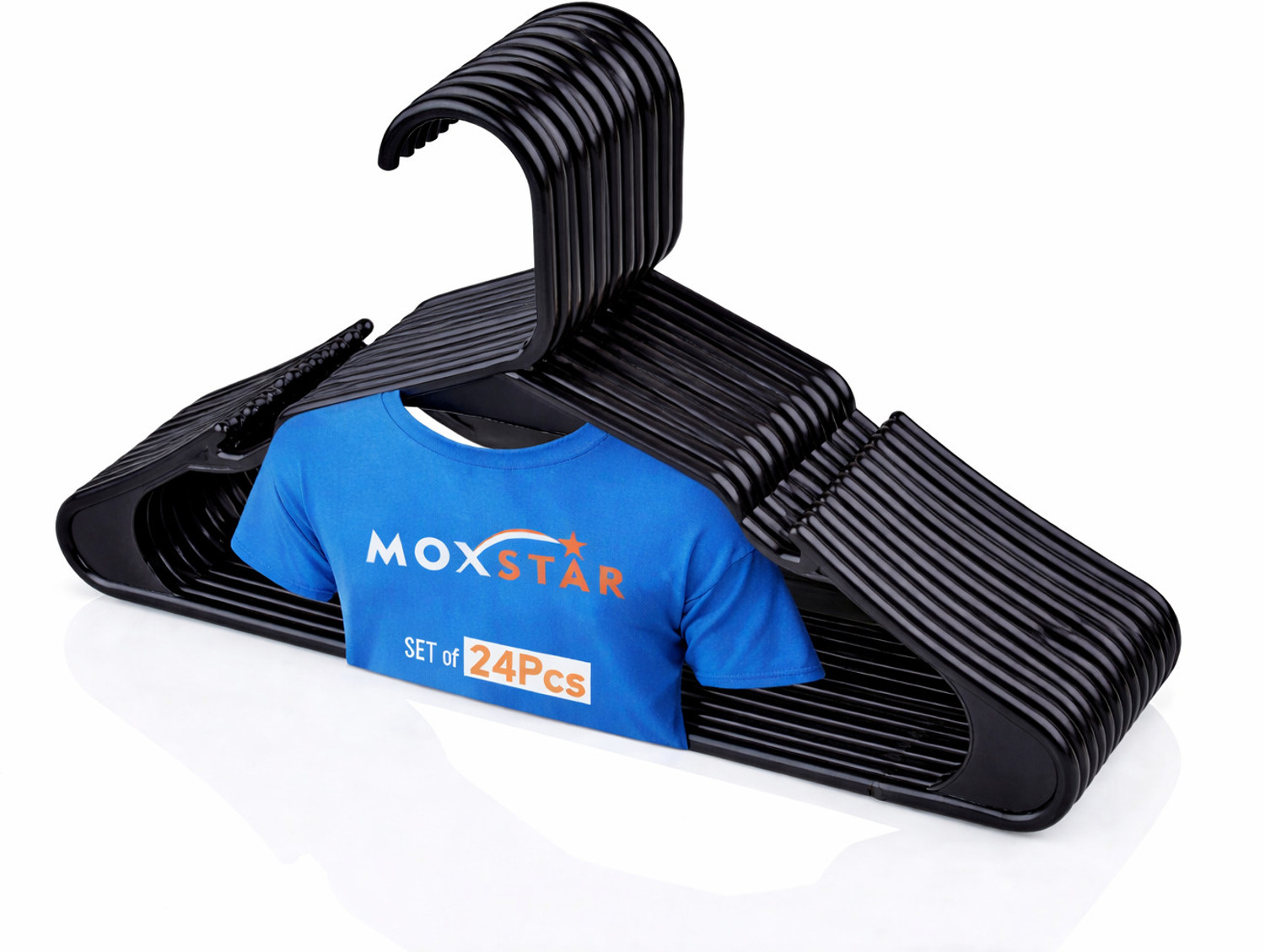 Image of Moxstar Smart Clothes Hanger For Wardrobe Storage Organizer Standerd hanger Plastic Shirt Pack of 24 Hangers For Shirt