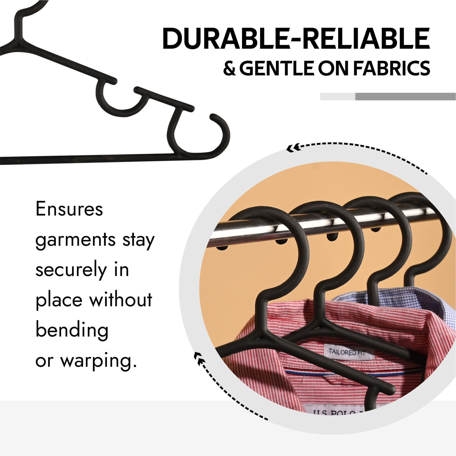 Image of KUBER INDUSTRIES 103 Multi-Purpose Hangers for Wardrobe-Almirah-Cabinets|Pack of 40| Plastic Dress Pack of 40 Hangers For Dress
