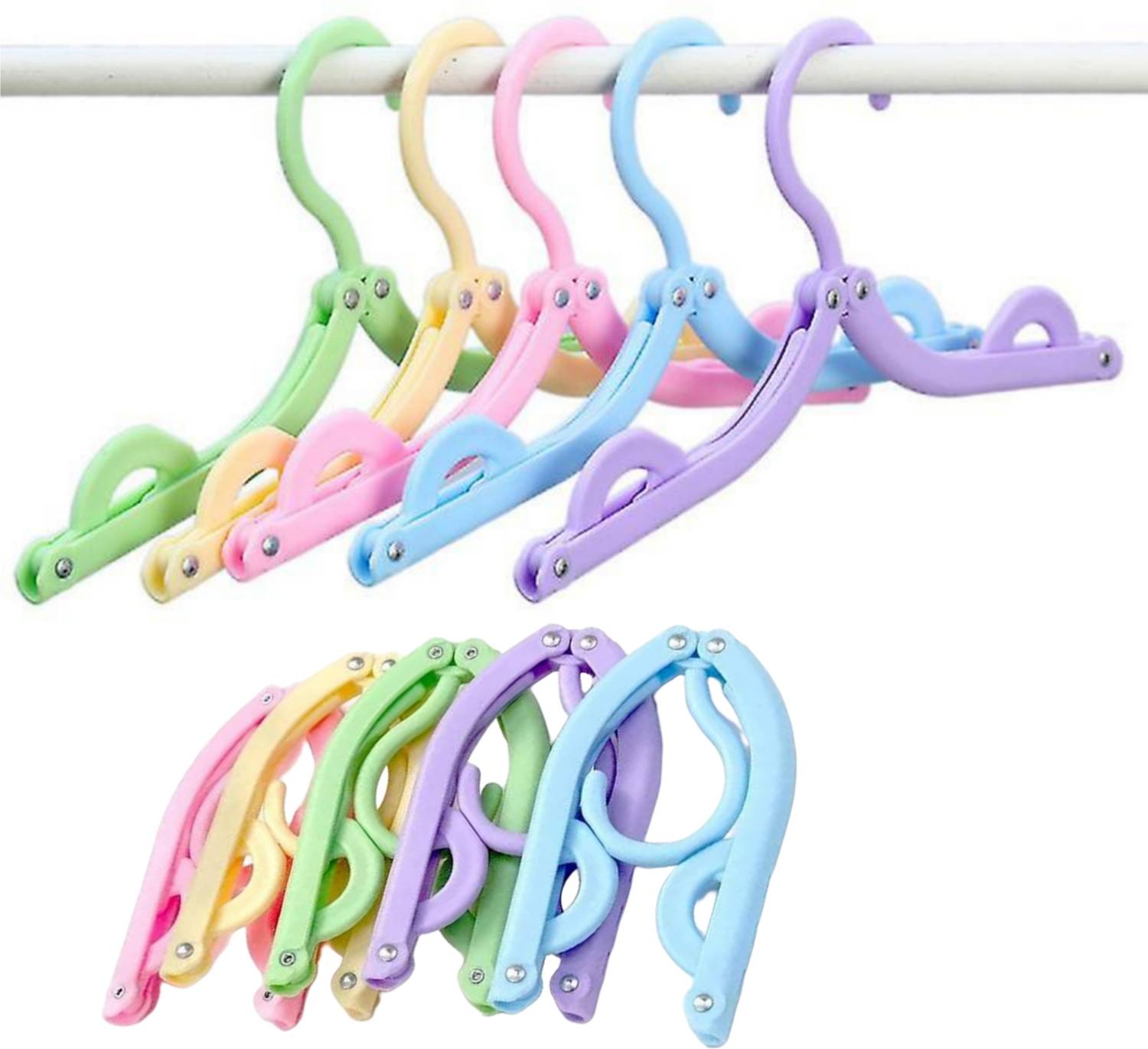 ALEXHUBS Portable Folding Cloths Hangers for Wardrobes & Travel hanger Plastic Shirt Pack of 5 Hangers For Shirt