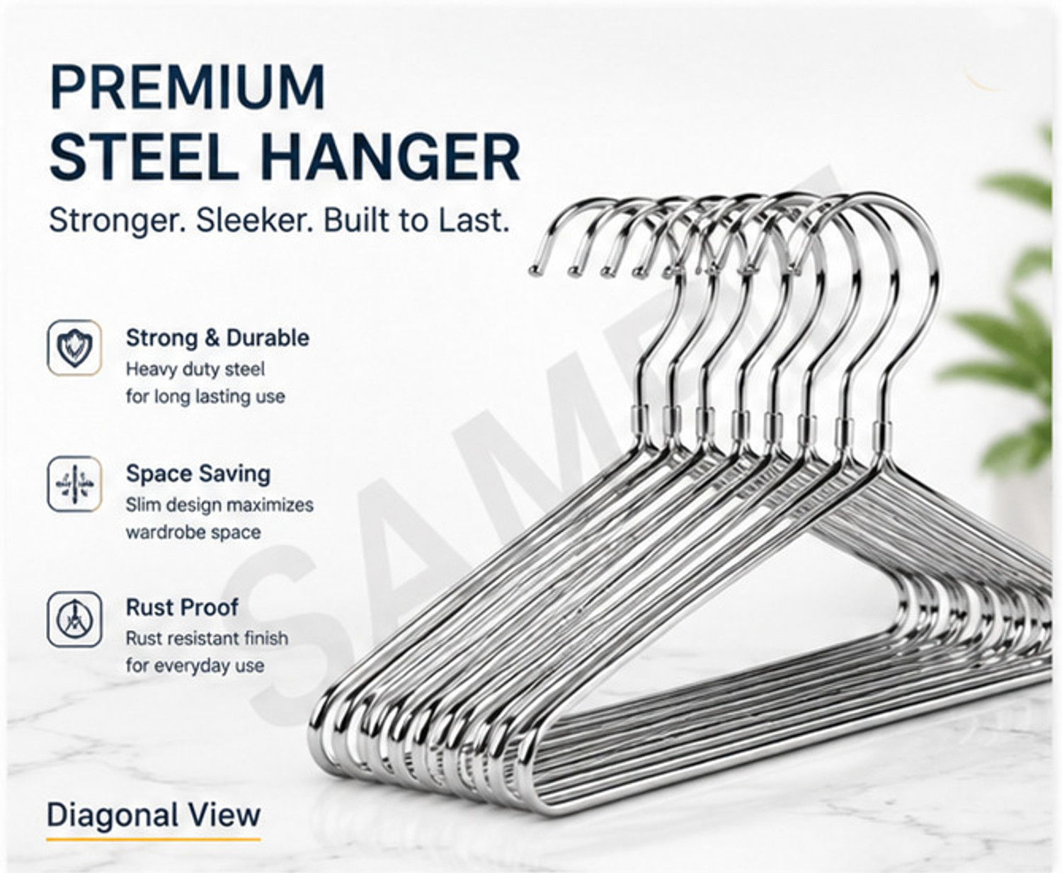 Image of NAH ENTERPRISES Premium Steel Hanger Pack of 12 Steel Shirt Pack of 12 Hangers For Shirt