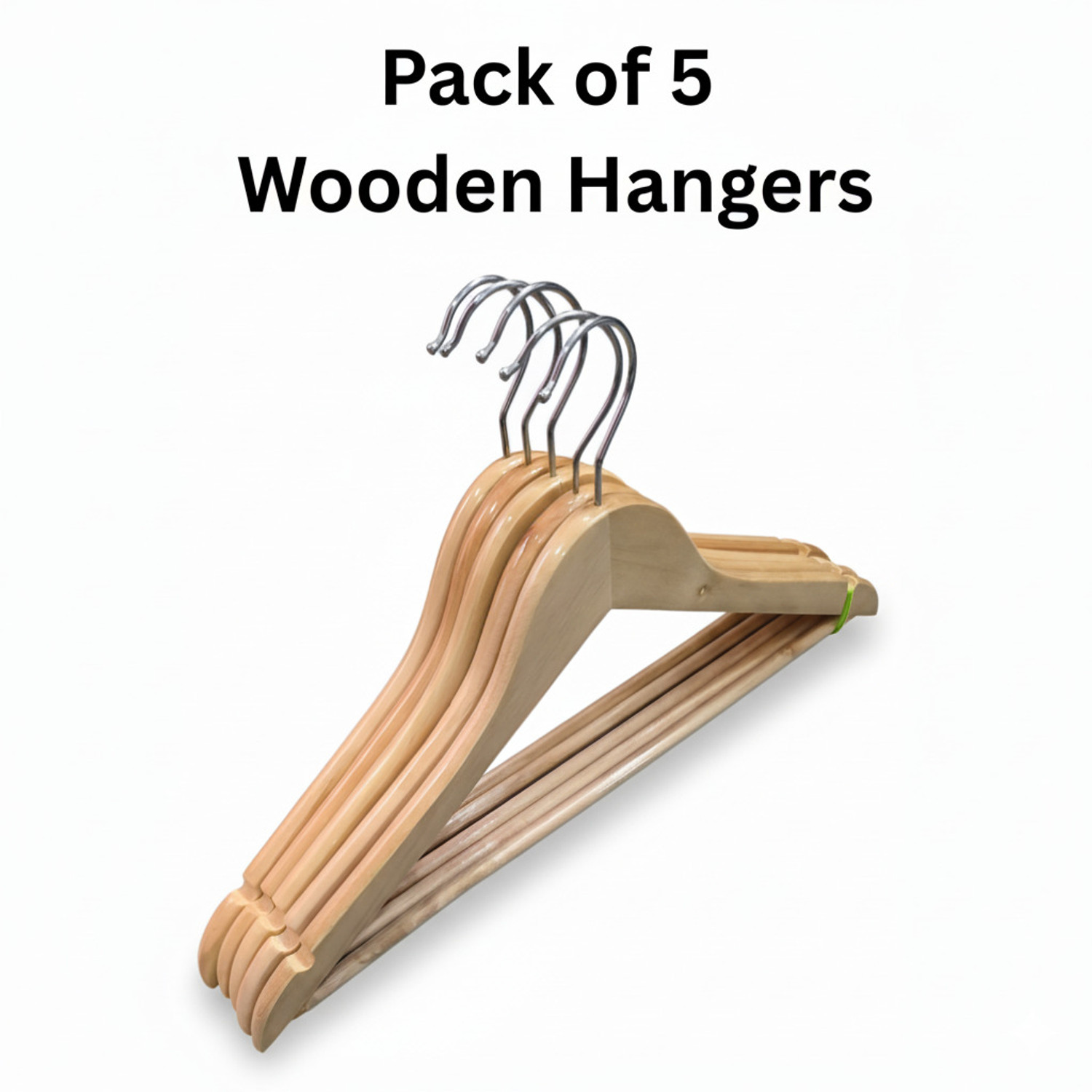 Image of STARHUB TOP HNAGERS Wooden Dress Pack of 5 Hangers For Dress