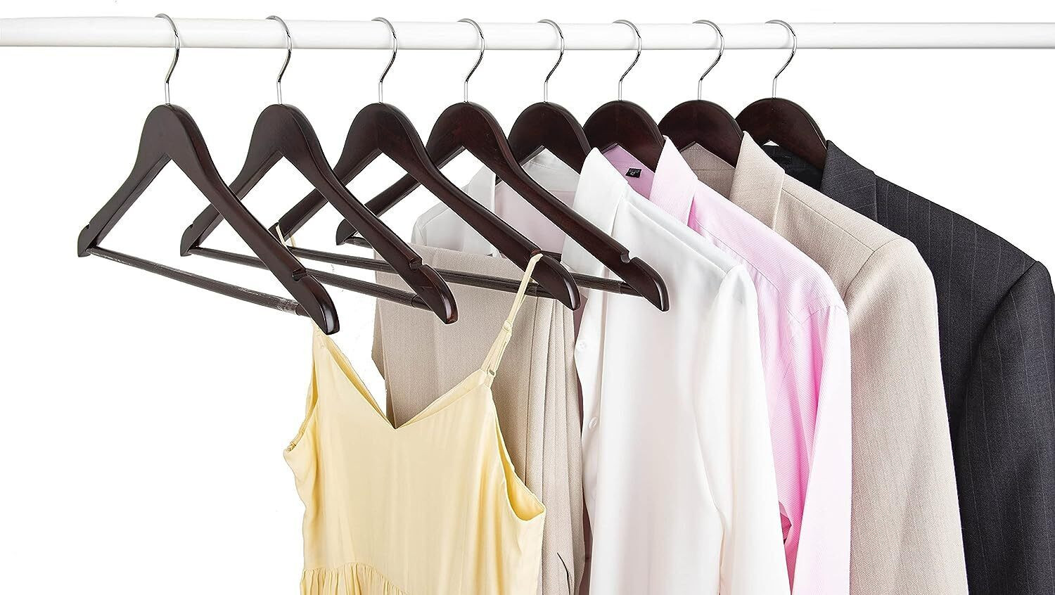 Image of Star Work walnut wooden hanger Wooden Shirt Pack of 16 Hangers For Shirt