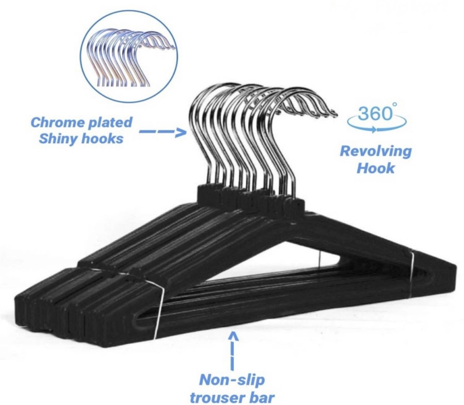 Lashkara Heavy Plastic Shirt Hangers Pack of 12 - Image 4