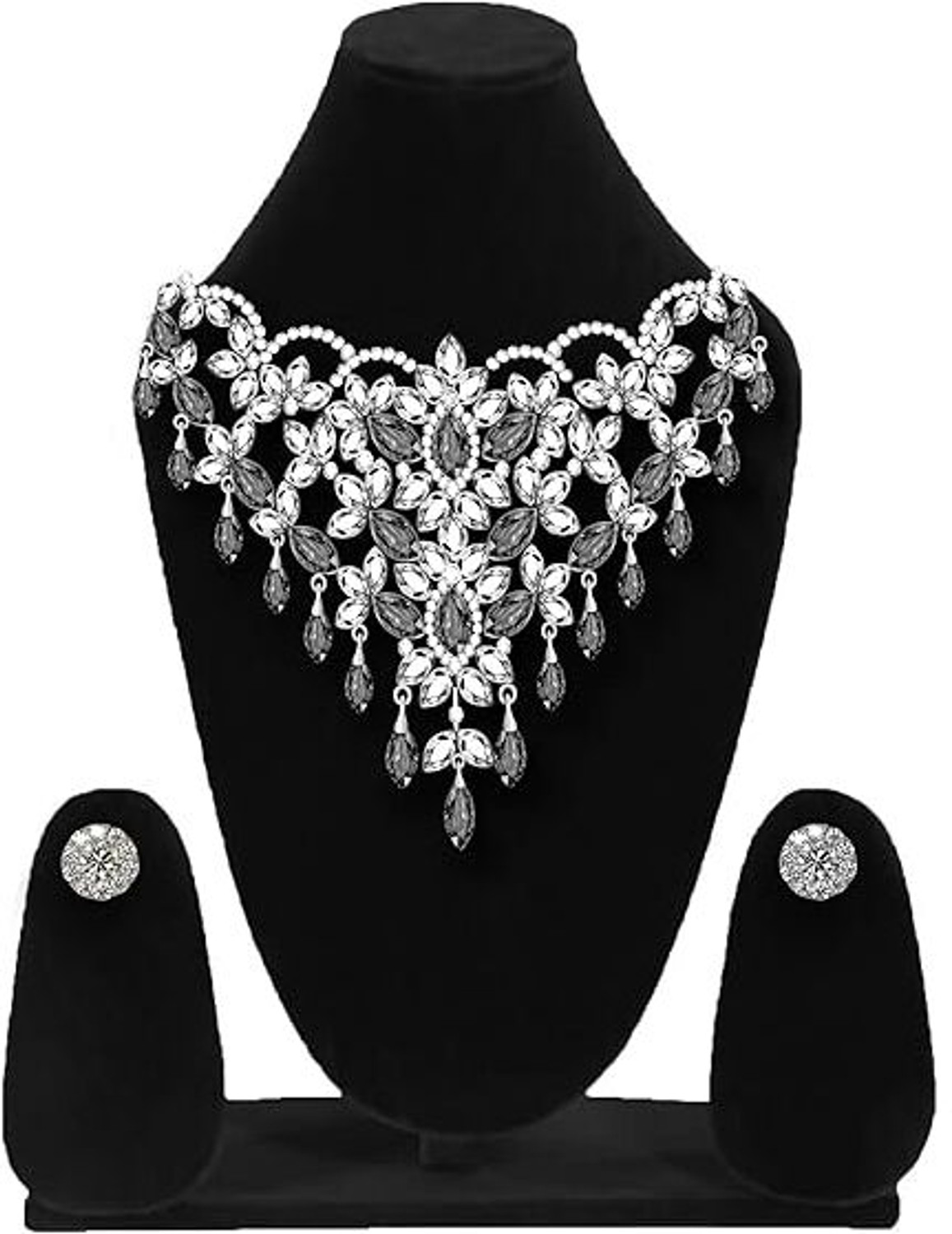 Image of bandhan Jewellery Dummy Black Velvet Finish Necklace Display Stand (10 Inch) Jewellery Organizer