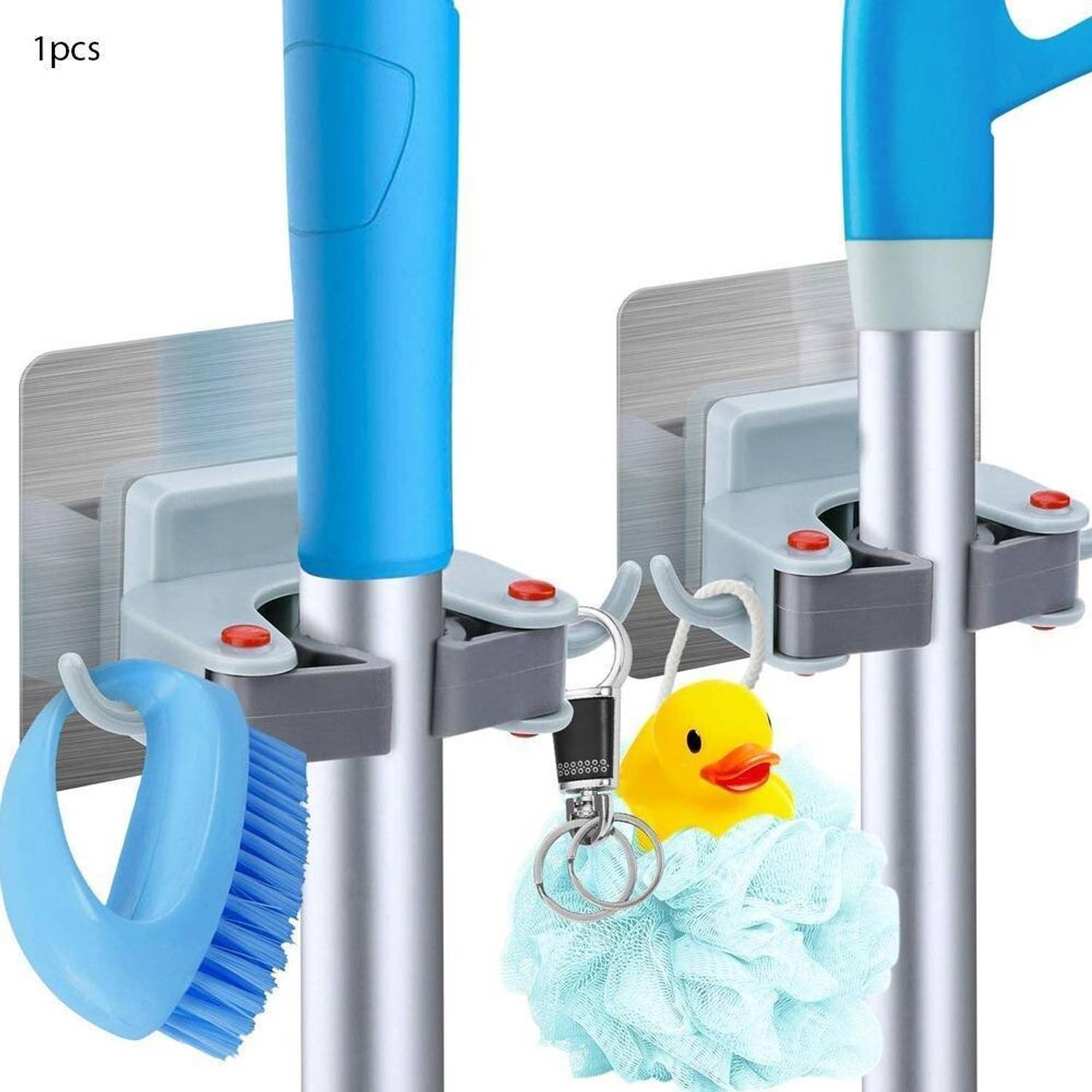 bosig No Drill Self Adhesive Broom/Wiper/Mop Organizer (Pack of 1 )BH45 Regular Organizer