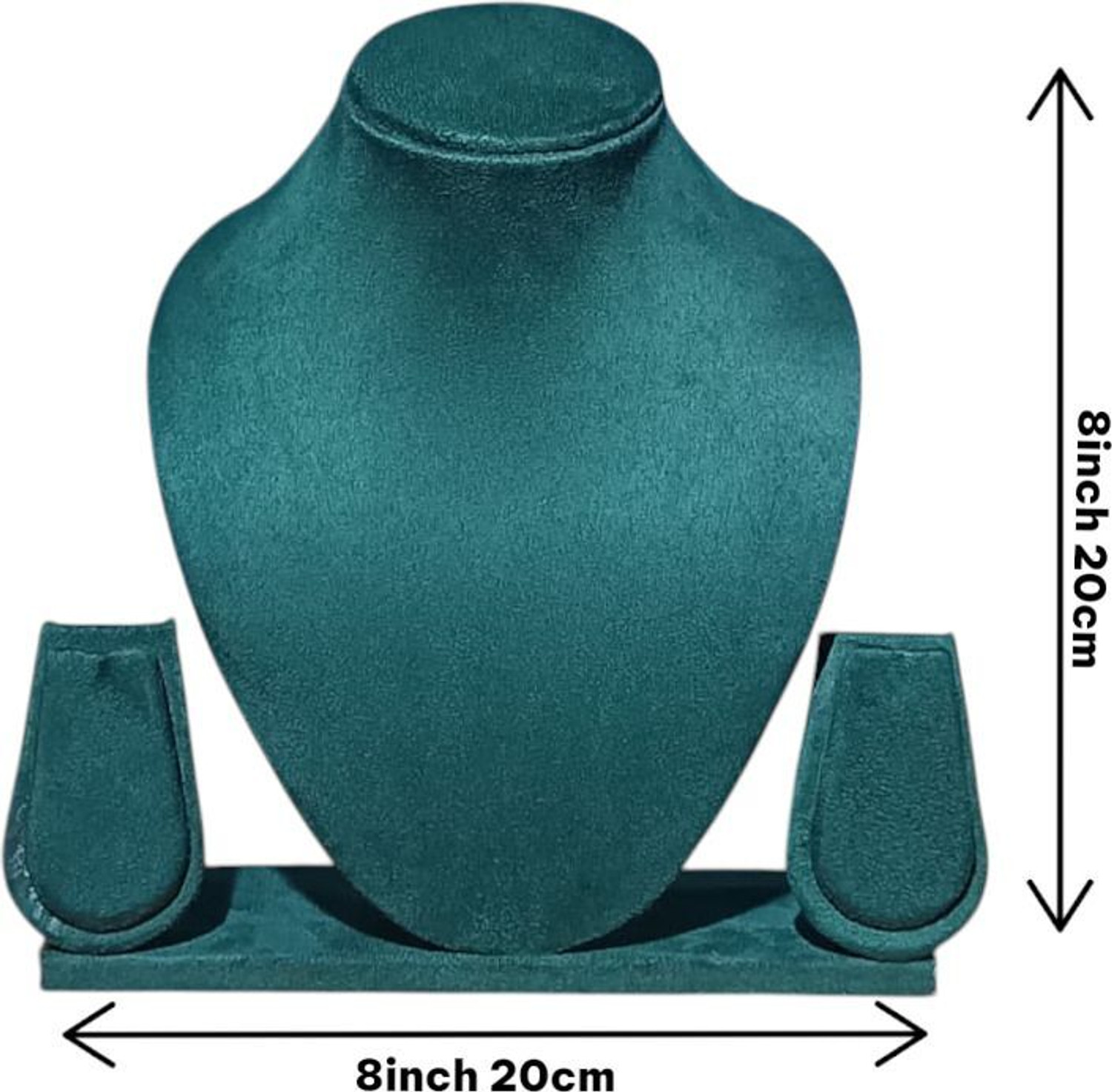 Image of GS Collection NECKLACE STAND GREEN SUEDE 8 INCH Jewellery Organizer
