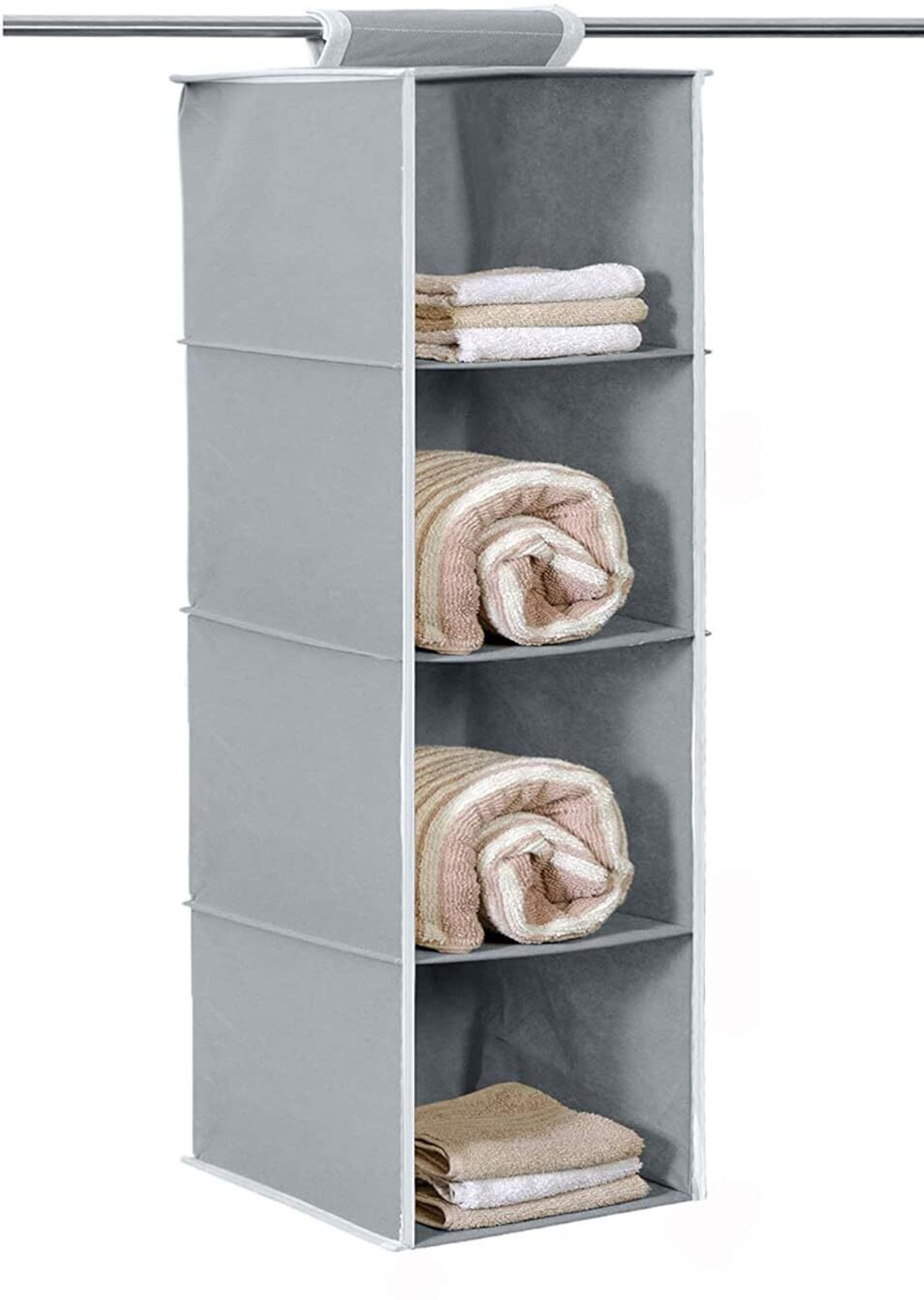 Image of TARVEL 4 Tier Hanging Organizer, Clothes Storage , Non Woven Cloth Organizer Closet Organizer