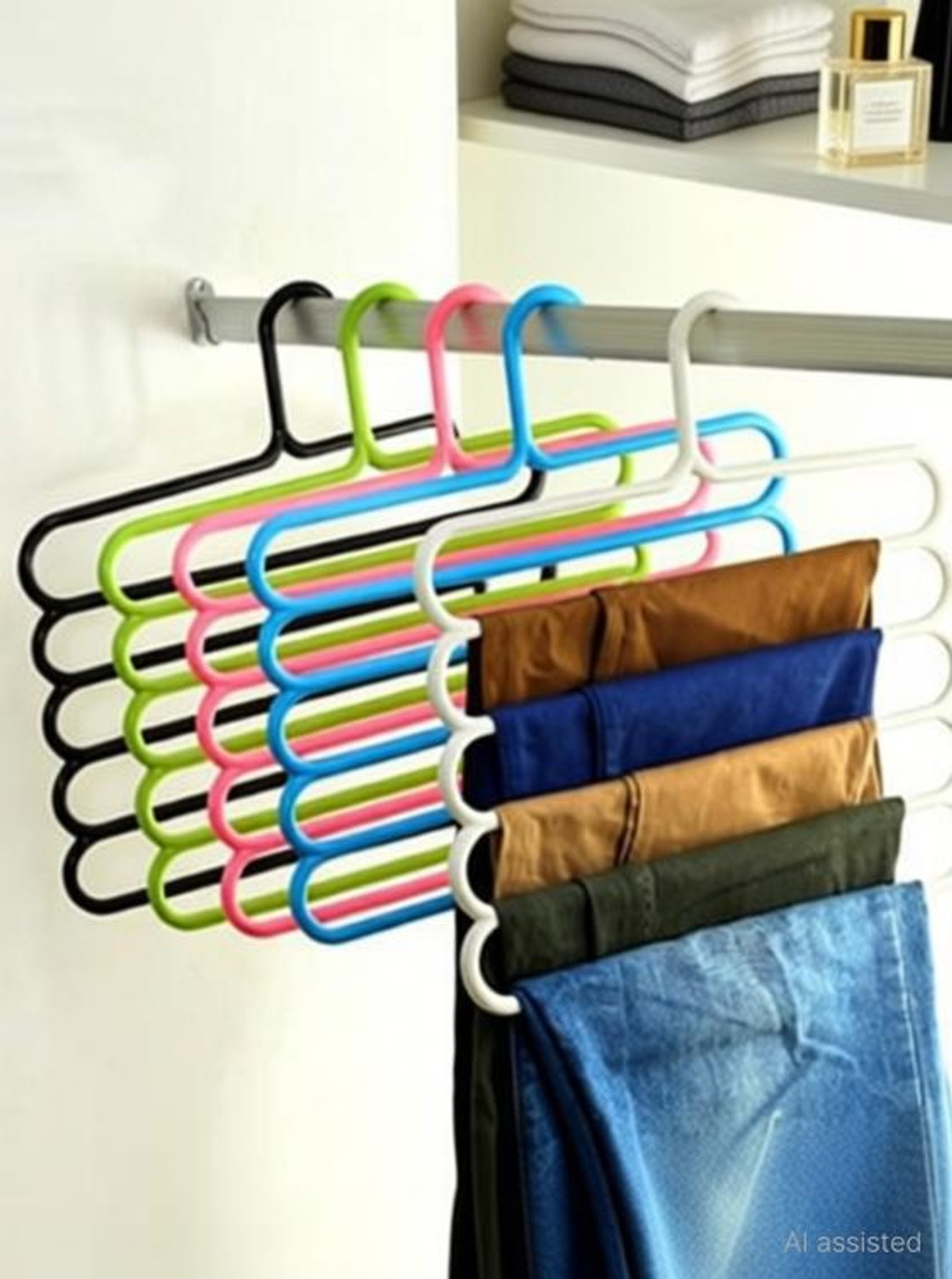 Image of Nilzone Cloth Hanger Plastic Shirt Pack of 5 Hangers For Shirt
