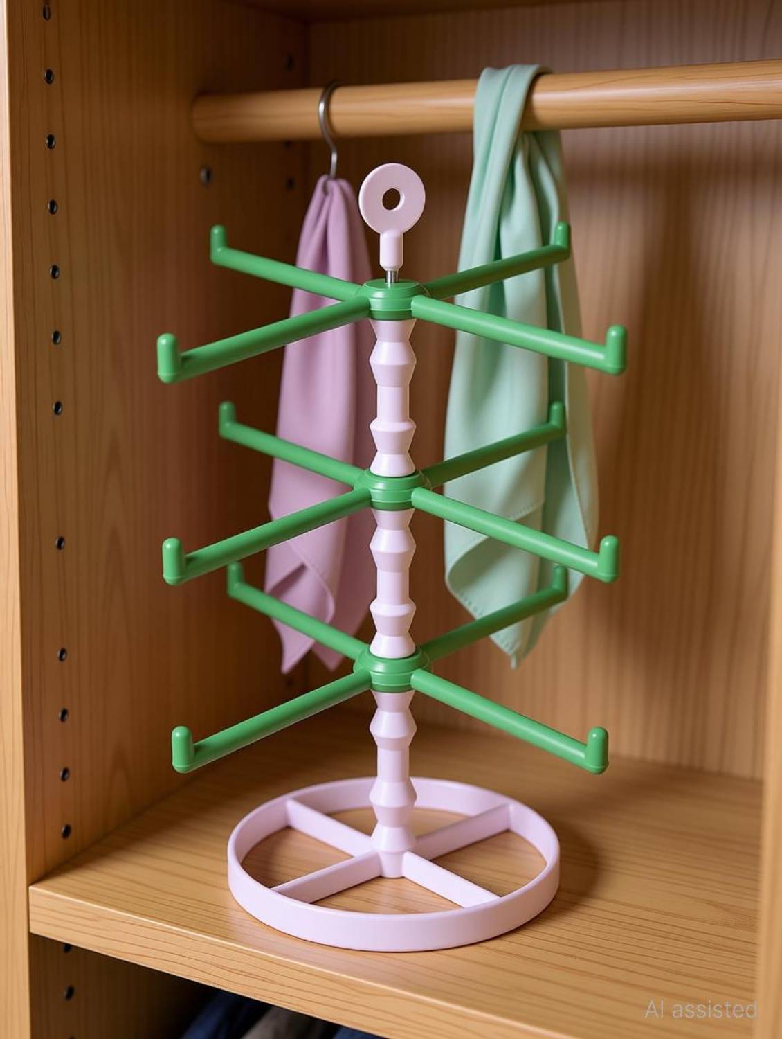 Abirami Kitchens Bangle Stand | Rotating Bangle Stand | Wardrobe Jewellery Stand | Color Green | Jewellery Organizer