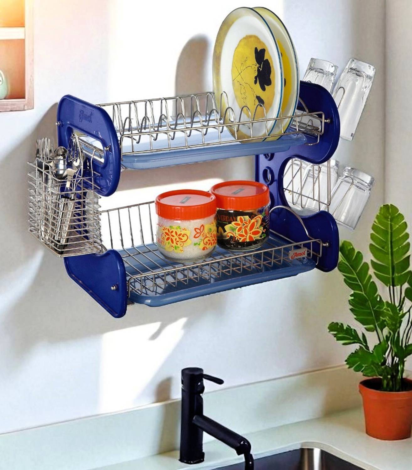 Amol Premium Stainless Steel Utensils Stand | Kitchen Organizers | Kitchen Stand Regular Organizer