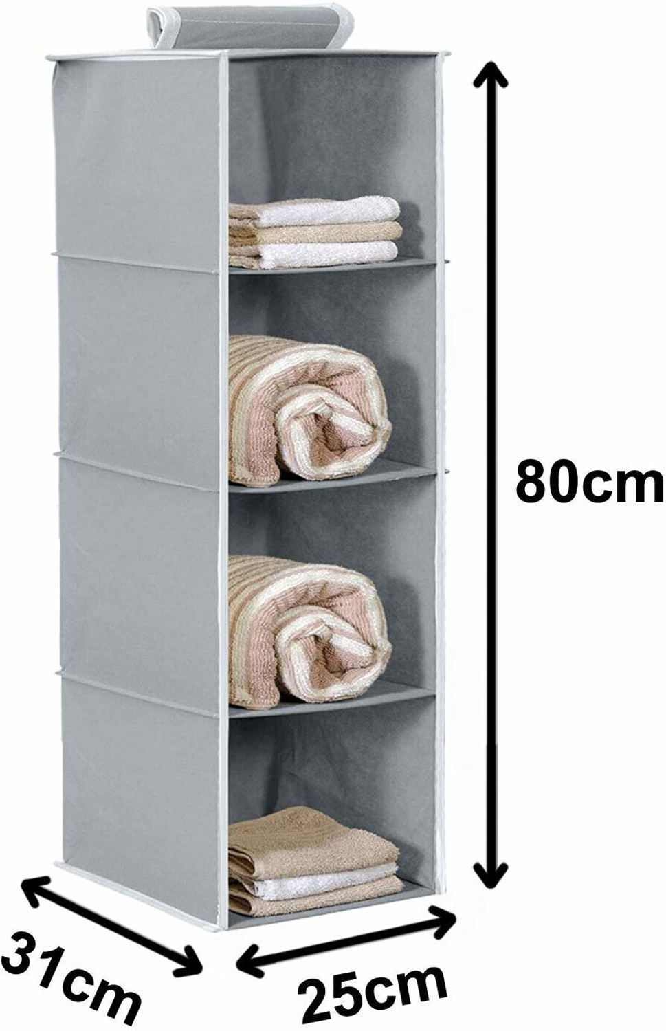 Image of TARVEL 4 Tier Hanging Organizer, Clothes Storage , Non Woven Cloth Organizer Closet Organizer