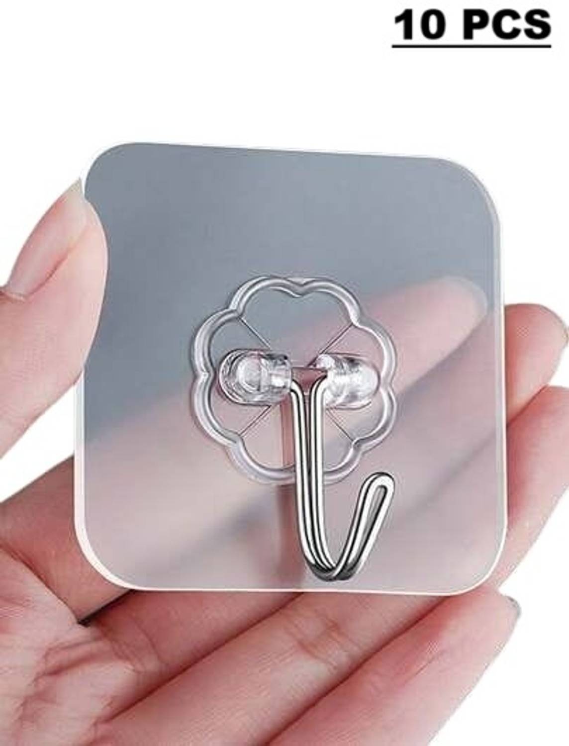 BIBCA Multifunction Plug Hook Sticker for Power Cords Kitchen Storage Transparent Wall Hook 10
