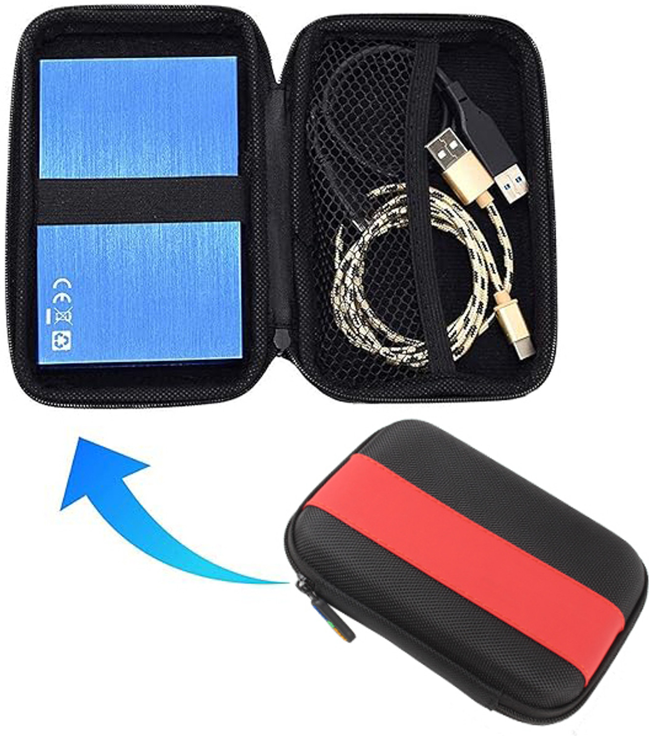 Image of Flipkart SmartBuy Pouch for Seagate, Toshiba, WD, Sony, Transcend, Lenovo, ADATA, HP & Hitachi 2.5 inch External Hard Disks