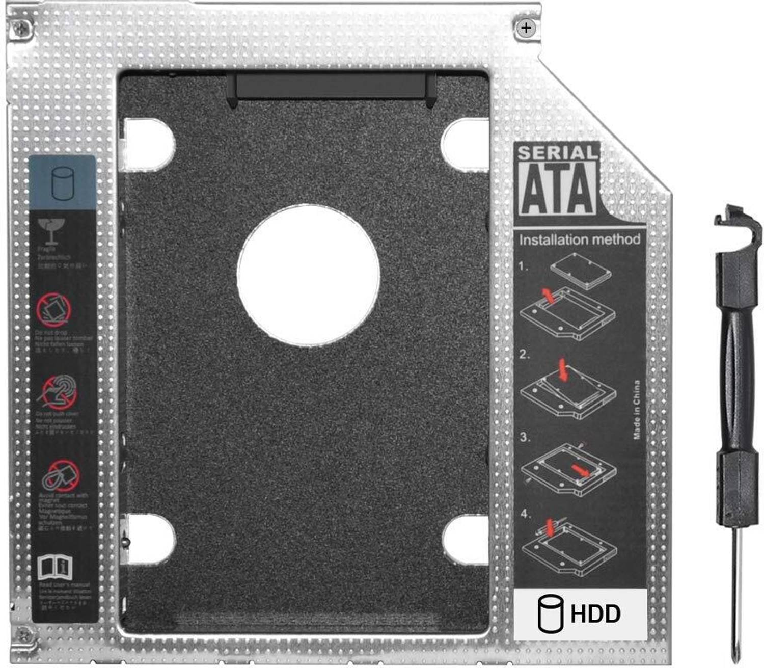 VOOCME SATA 9.5 mm Hard Drive Caddy for CD DVD-ROM Drive Slot 2.5 inch 9.5 mm Hard Drive Caddy