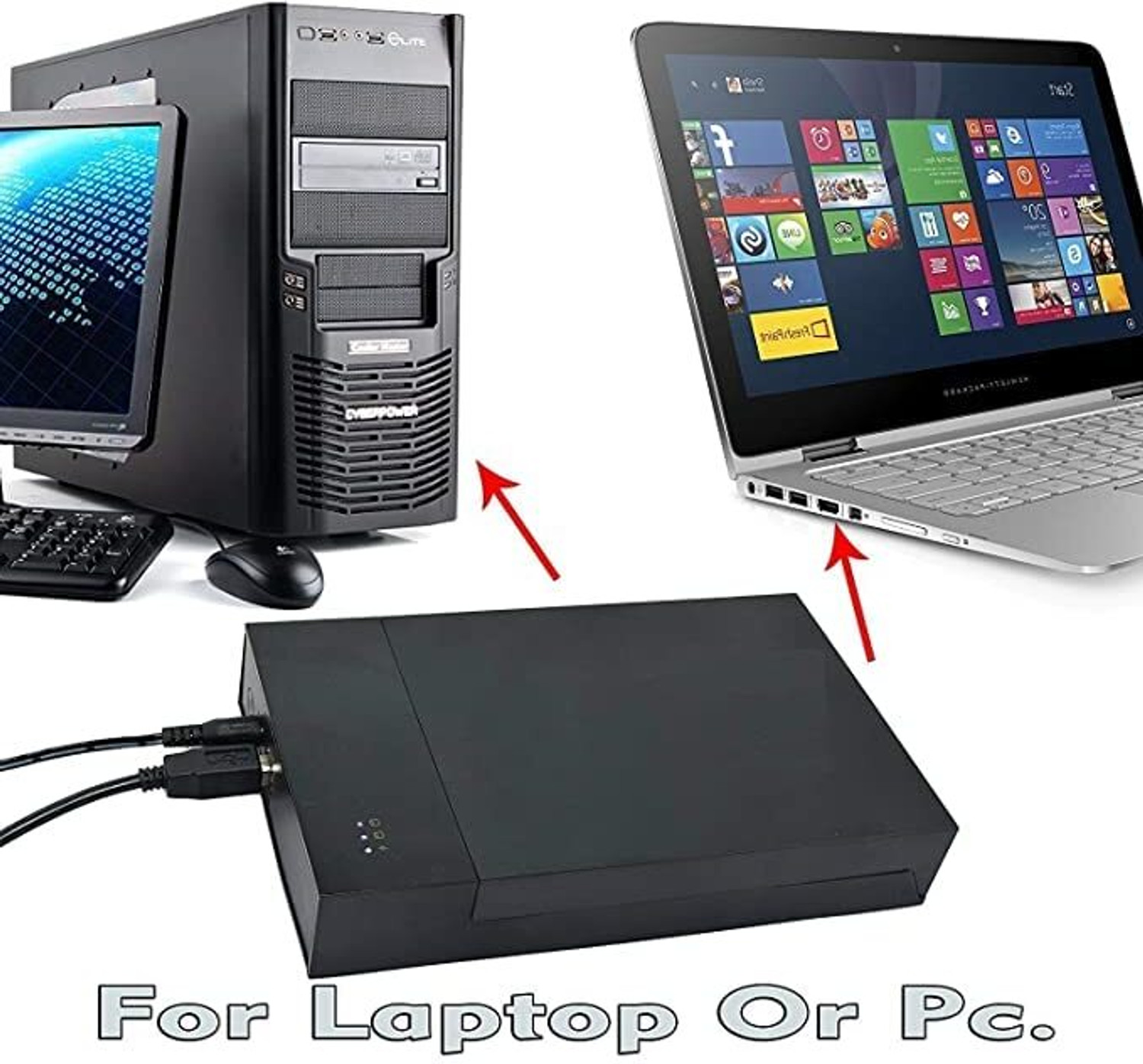 Image of LipiWorld 2 in 1 USB 2.0 Sata 2.5 inch / 3.5 inch Dual External Sata Hard Disk Case, 3.5 inch 2 in 1 External Hard Drive Casing