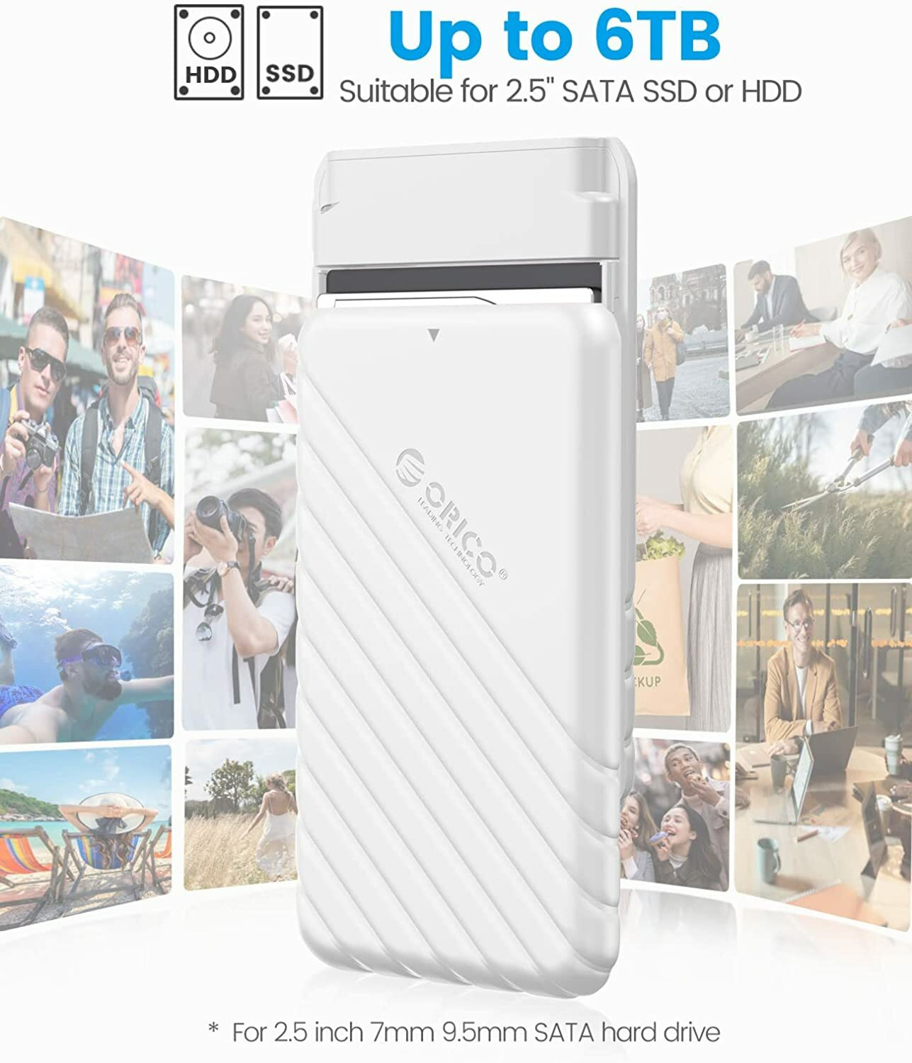 Image of ORICO USB 3.0 to SATA III 2.5 inch Shock Resistant Hard Disk Enclosure