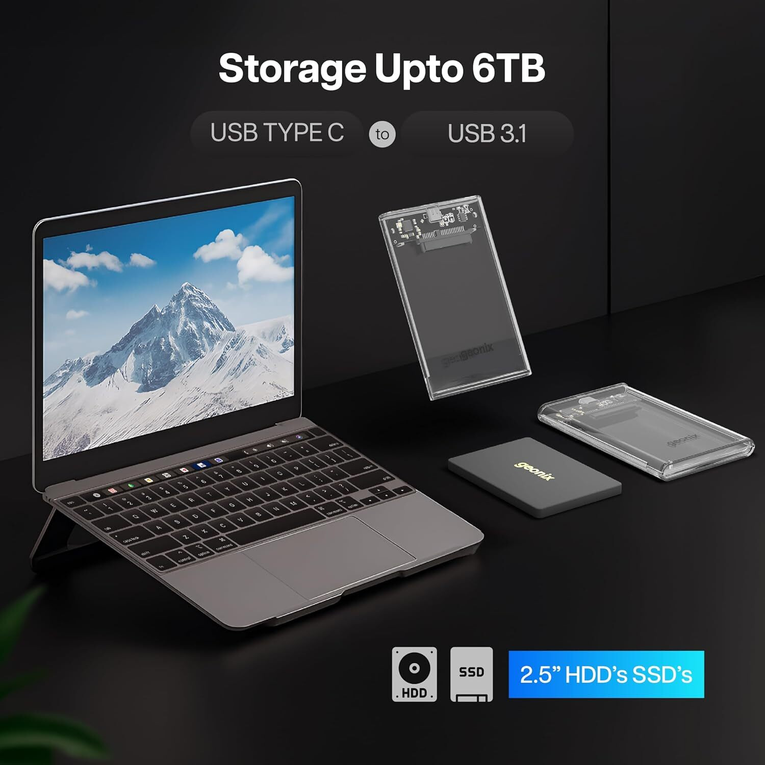 Image of GEONIX LUCID C1 2.5 inch Shock Resistant 2.5-inch SATA External Enclosure