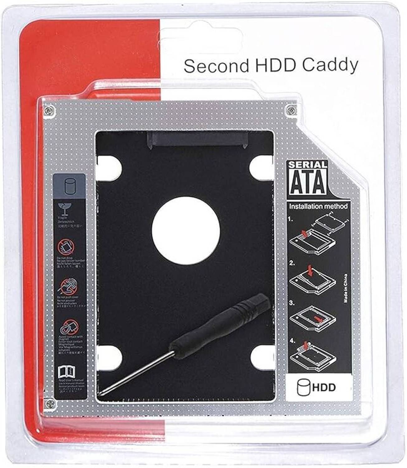 TECH NIICK SOLUTIONS 2nd Hard Drive Caddy, 9.5 mm CD/DVD Drive Slot for SSD and HDD 2.5 inch HDD CADDY